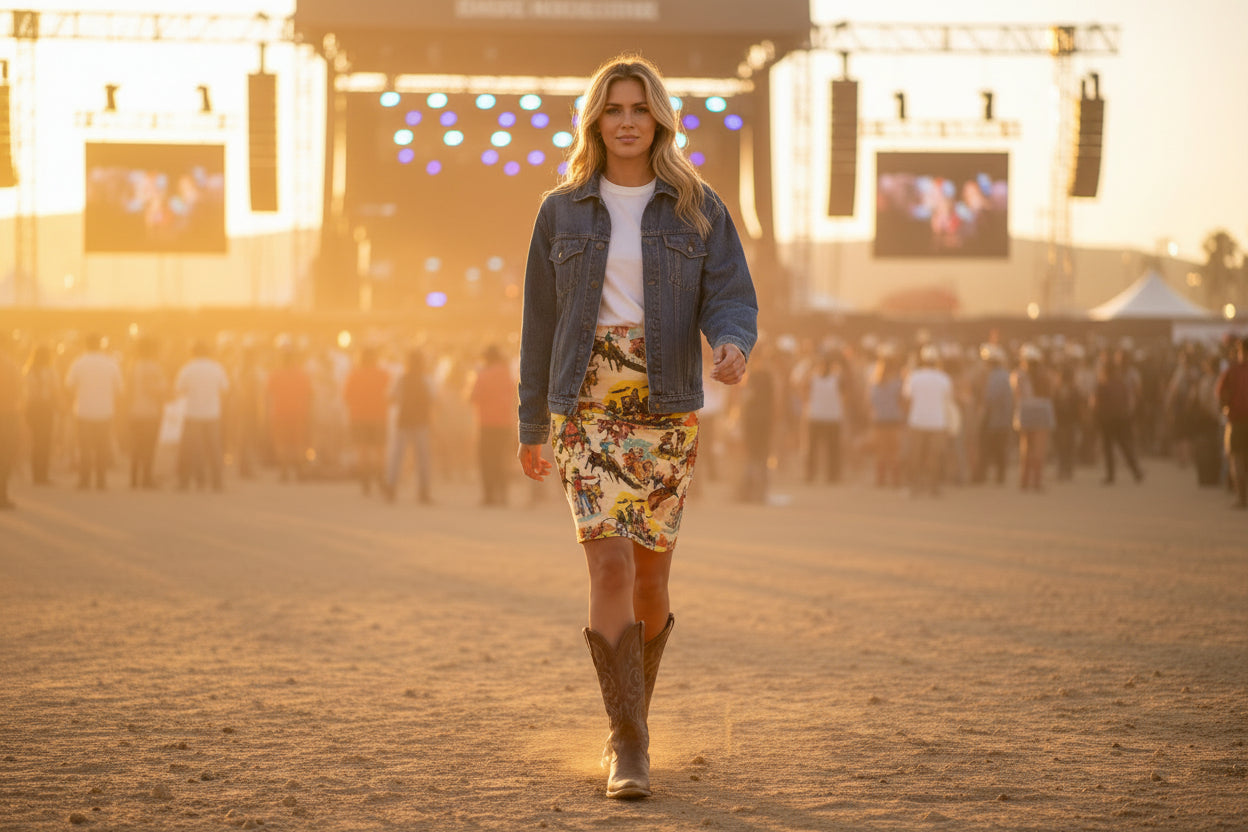 VINTAGE COWBOY WESTERN SKIRT