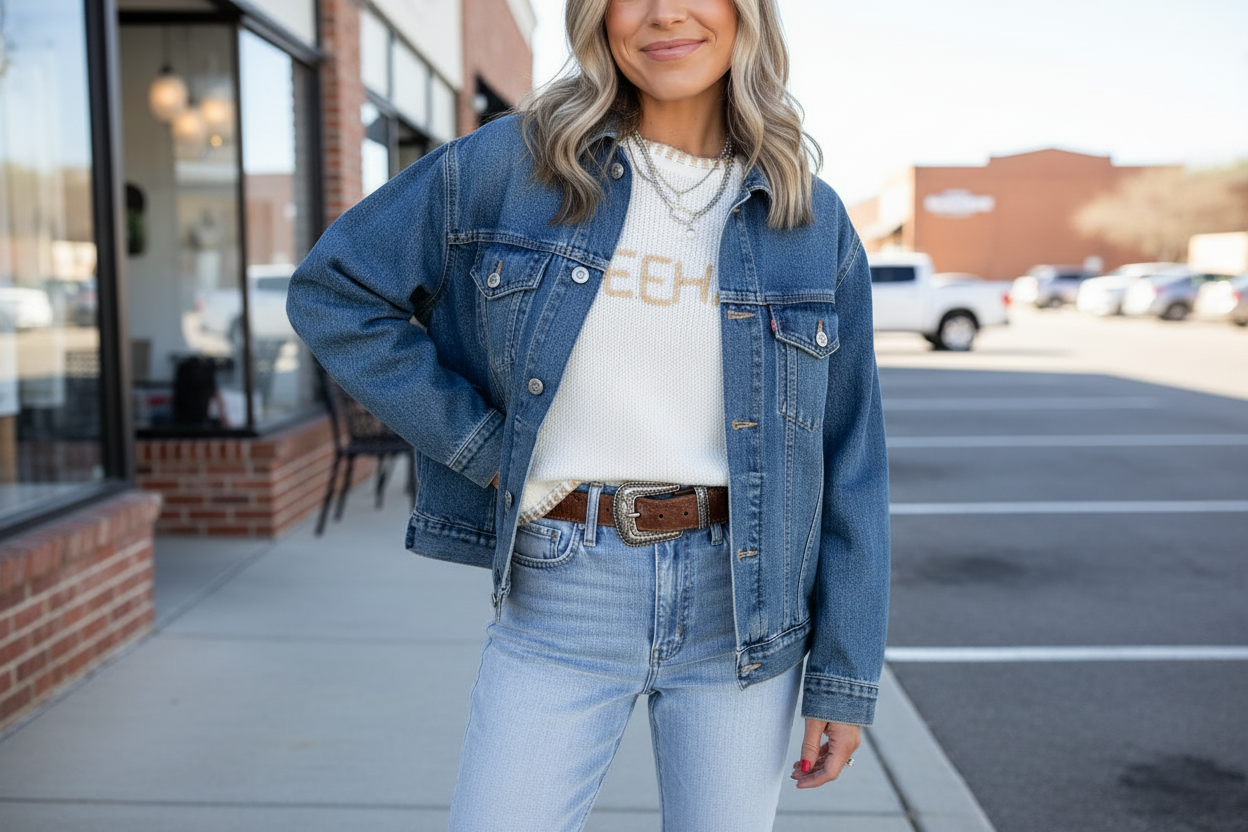 YEEHAW Short Sleeve Sweater Tee – Western Knit Top with Contrast Stitching