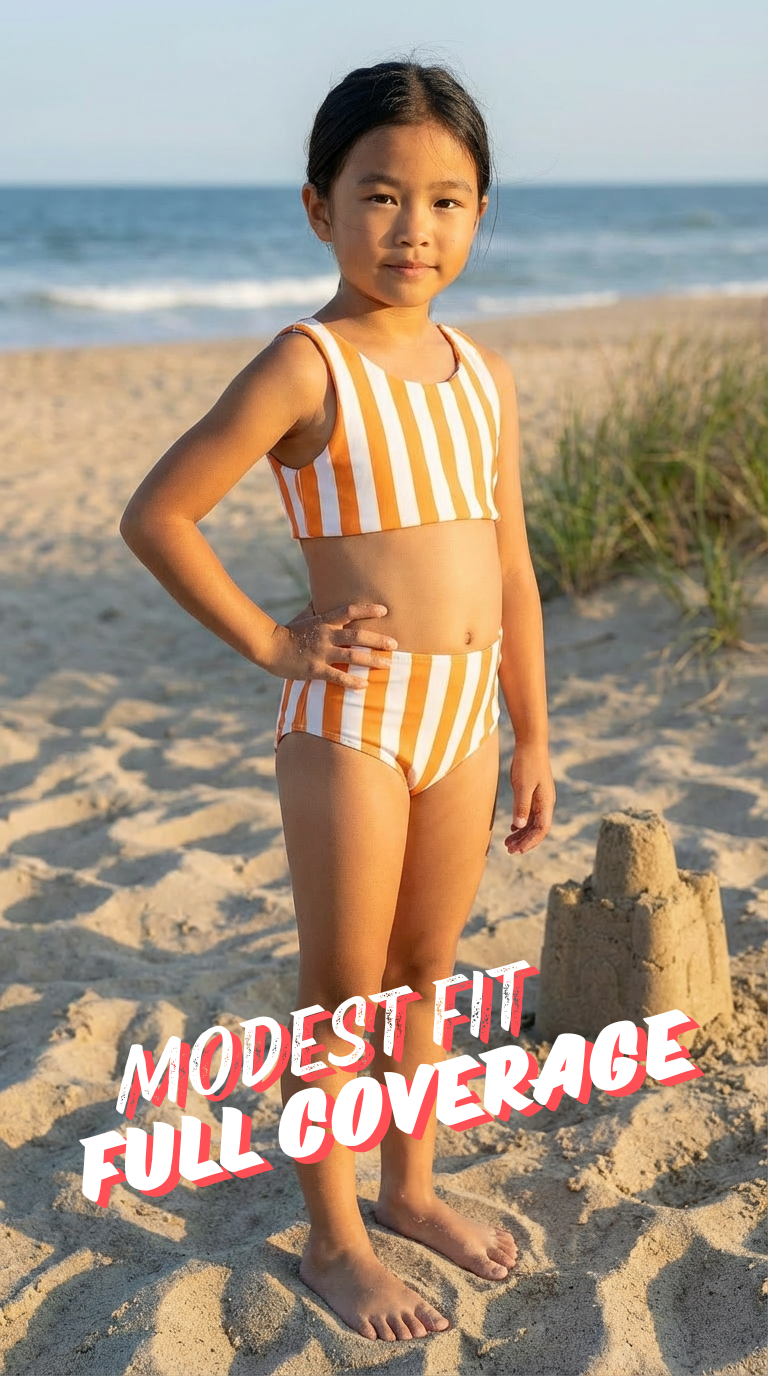 Girls Reversible Tie Swimsuit, Western Highland and Longhorn Cow High Waisted Tankini