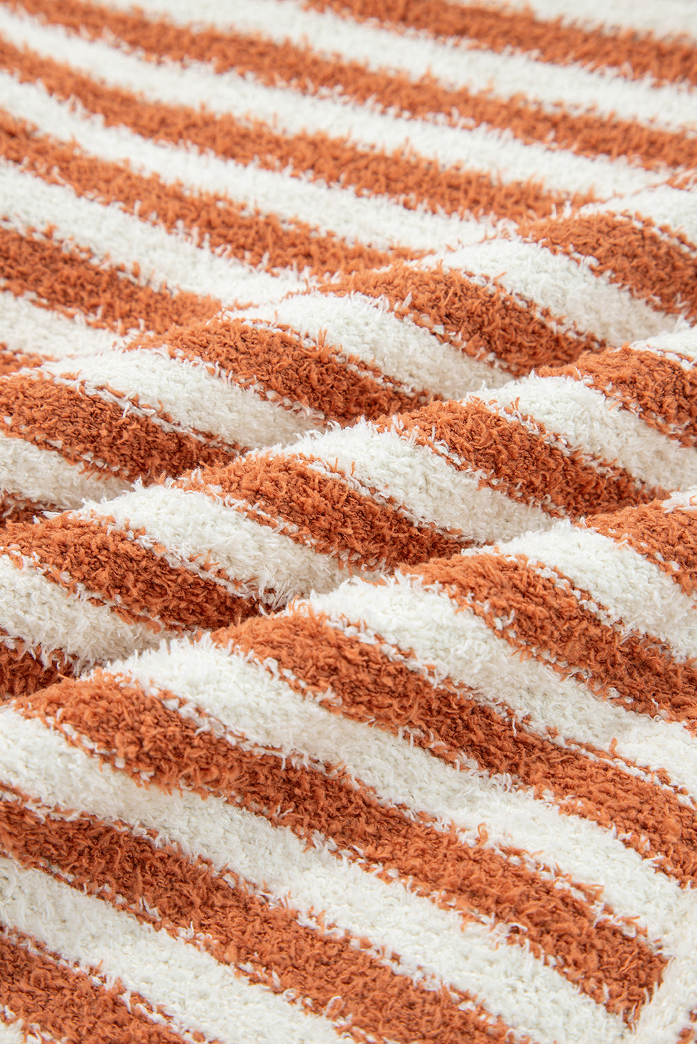 Orange Stripe Cowl Neck Sweater – Cozy Drop Shoulder Knit Pullover, Fall & Winter Women’s Striped Sweater Top
