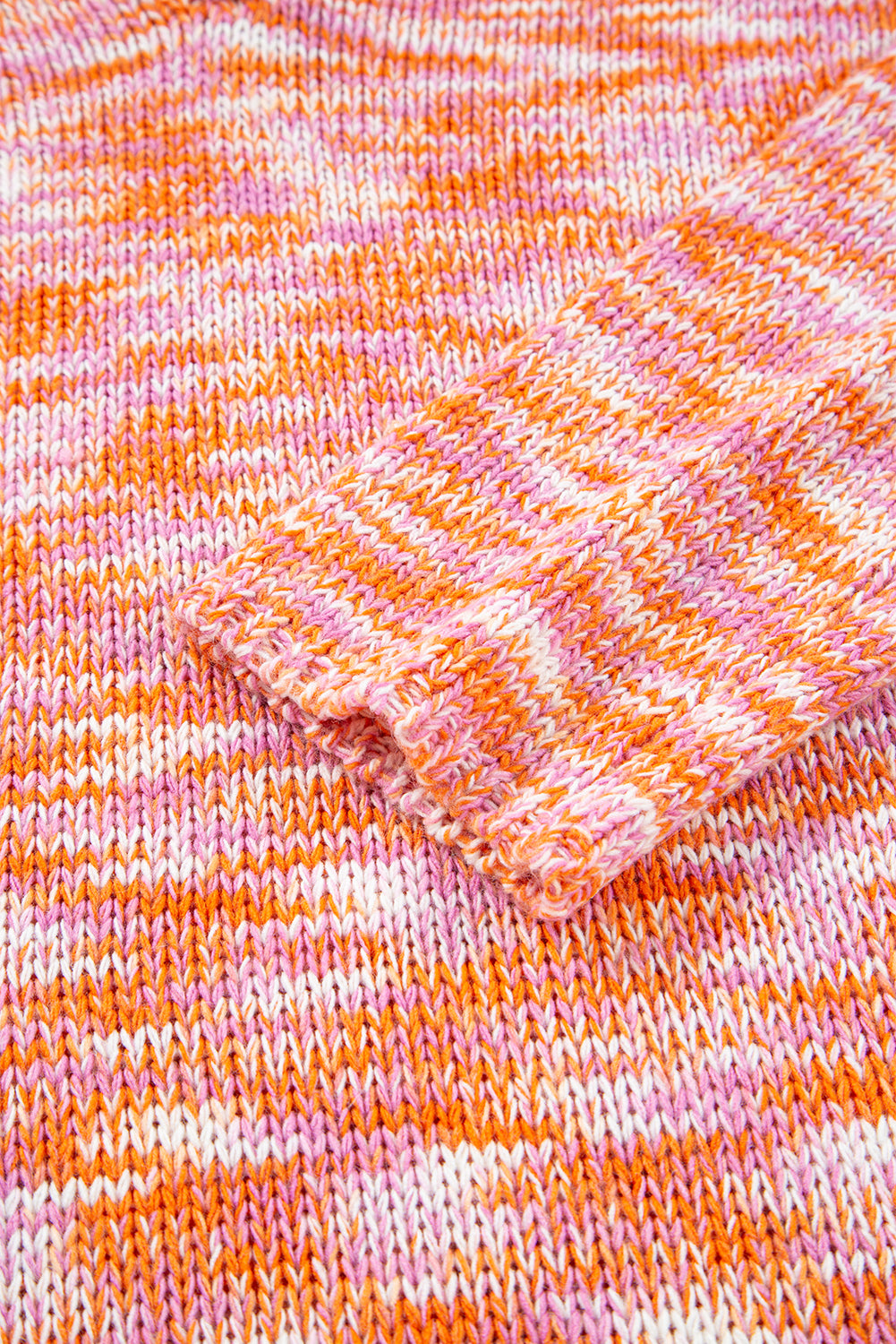 Women’s Orange Oversized Sweater – Fall Abstract Print V-Neck Drop Shoulder Tunic