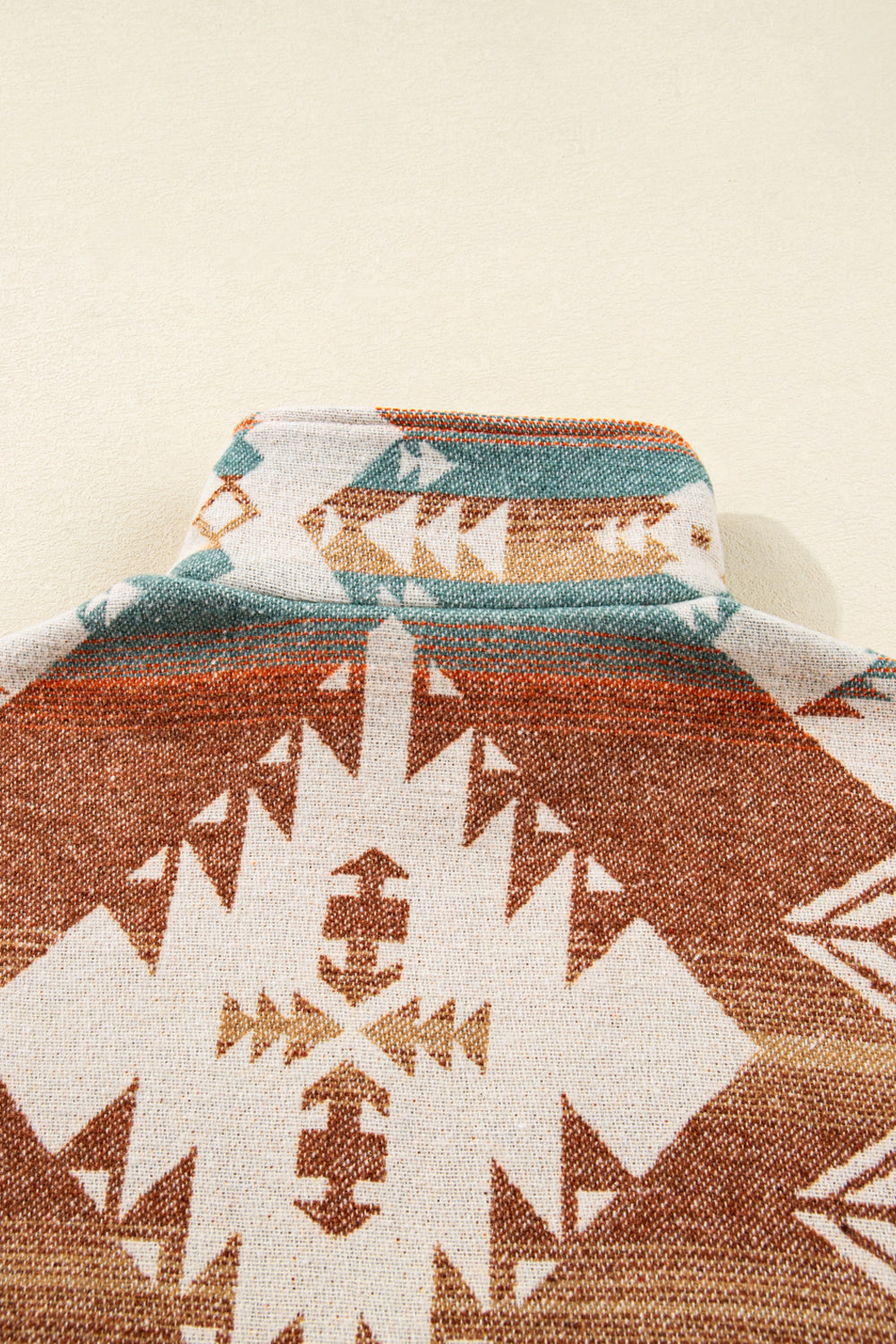 Fall Aztec Quarter Zip Pullover – Women’s Khaki Southwestern Western Sweatshirt