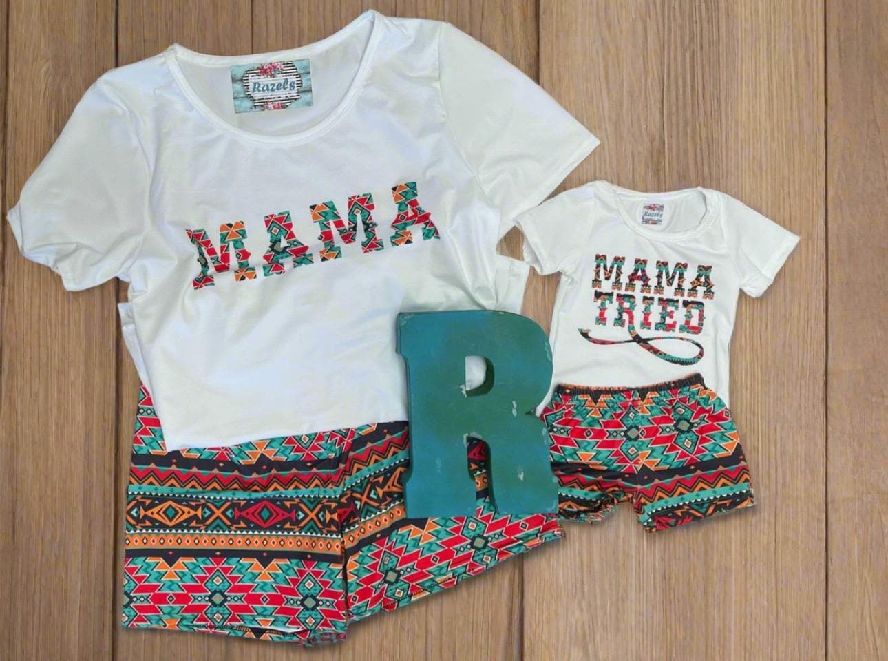 Aztec MAMA Tried Short Set, WESTERN BABY Outfit - Razels