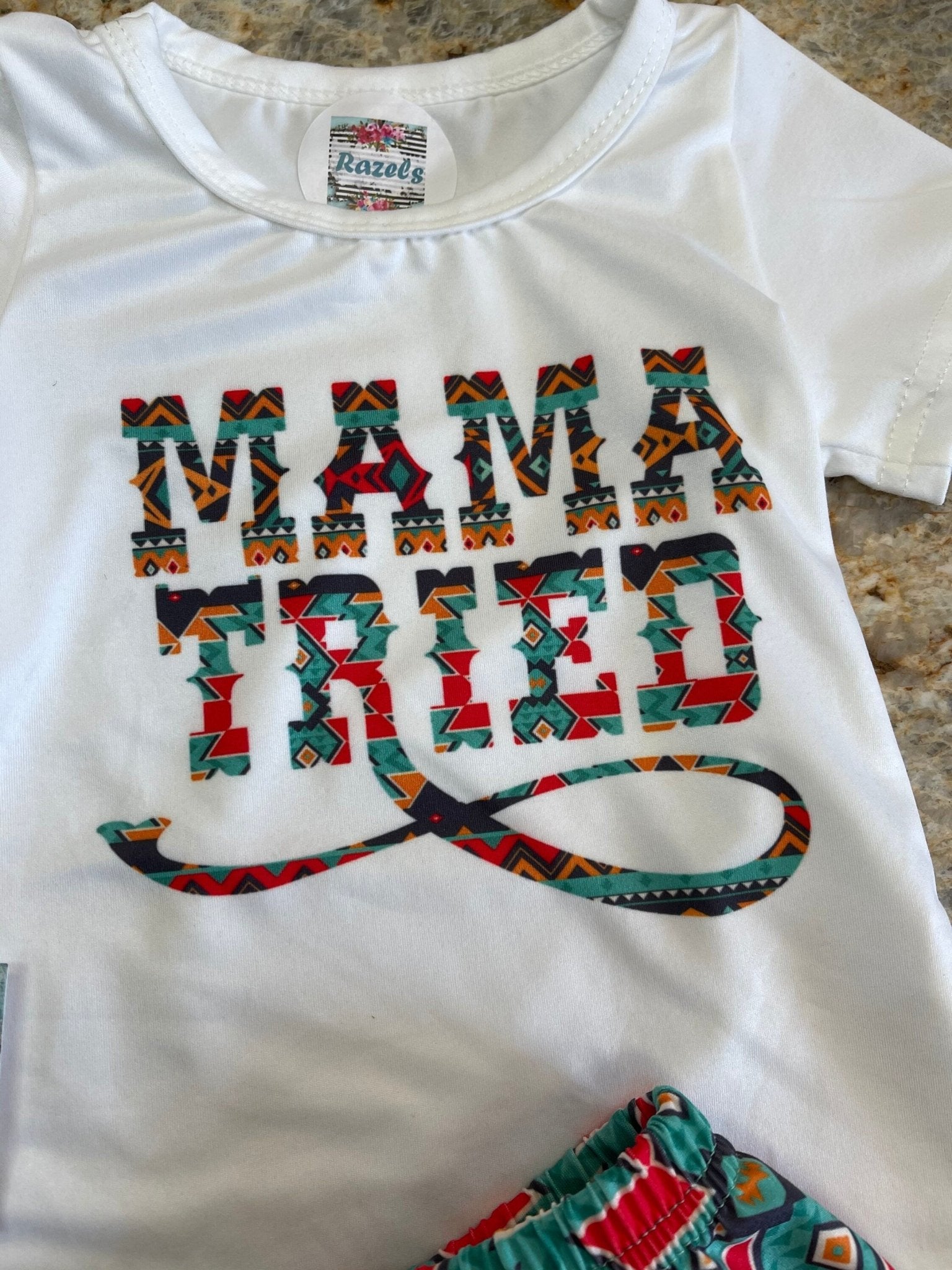 Aztec MAMA Tried Short Set, WESTERN BABY Outfit - Razels