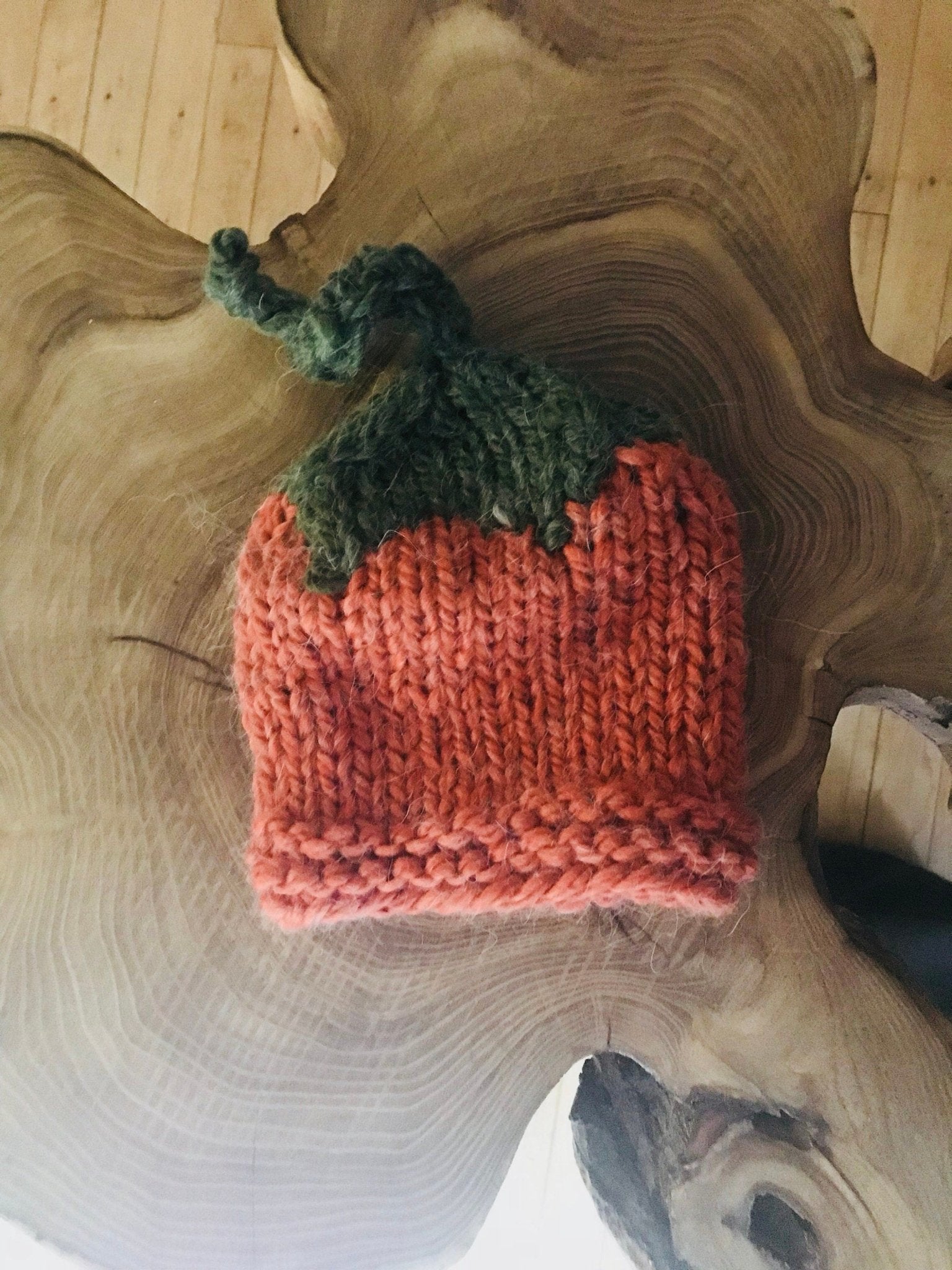 Baby Toddler Pumpkin Hat, Hand knit FAll Pumpkin Halloween Hat - Razels