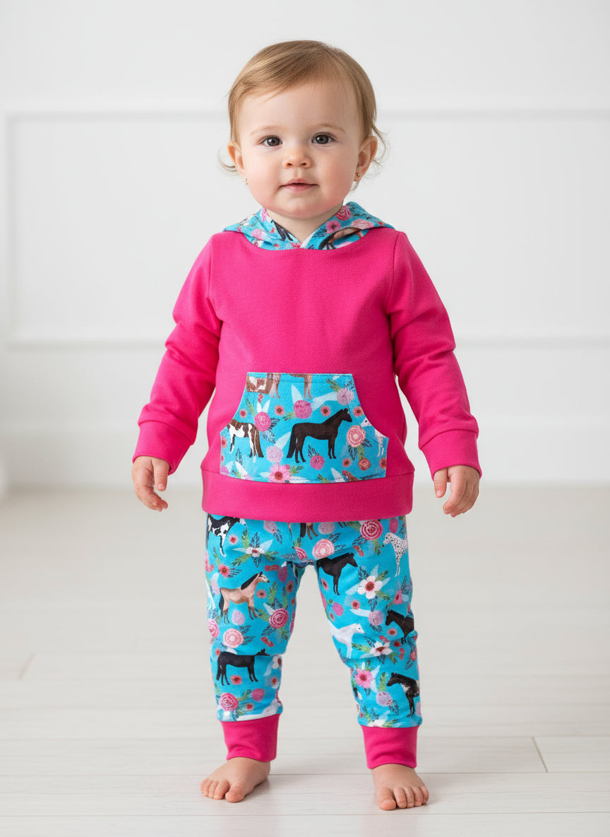 baby jogger outfit Adorable Baby Girl Horse Outfit