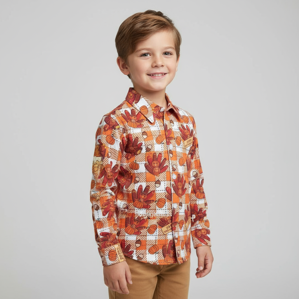 boyt urkey shirt, thanksgiving button up 