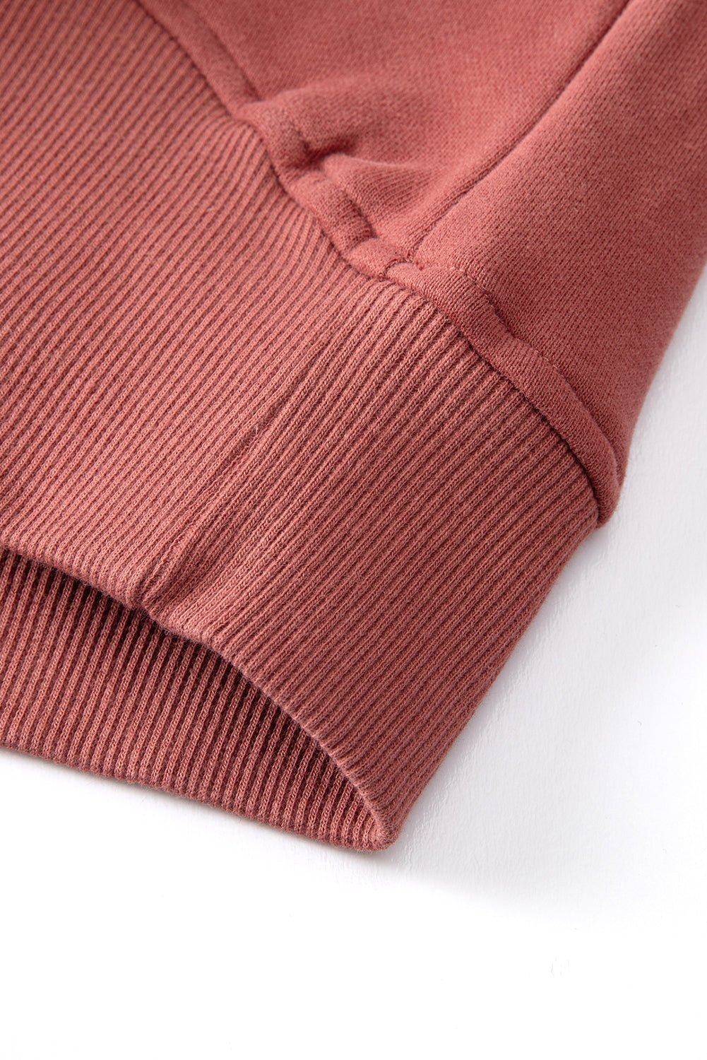 Brown Fleece Lined Zip Up Stand Collar Thumbhole Sleeve Sweatshirt - Razels