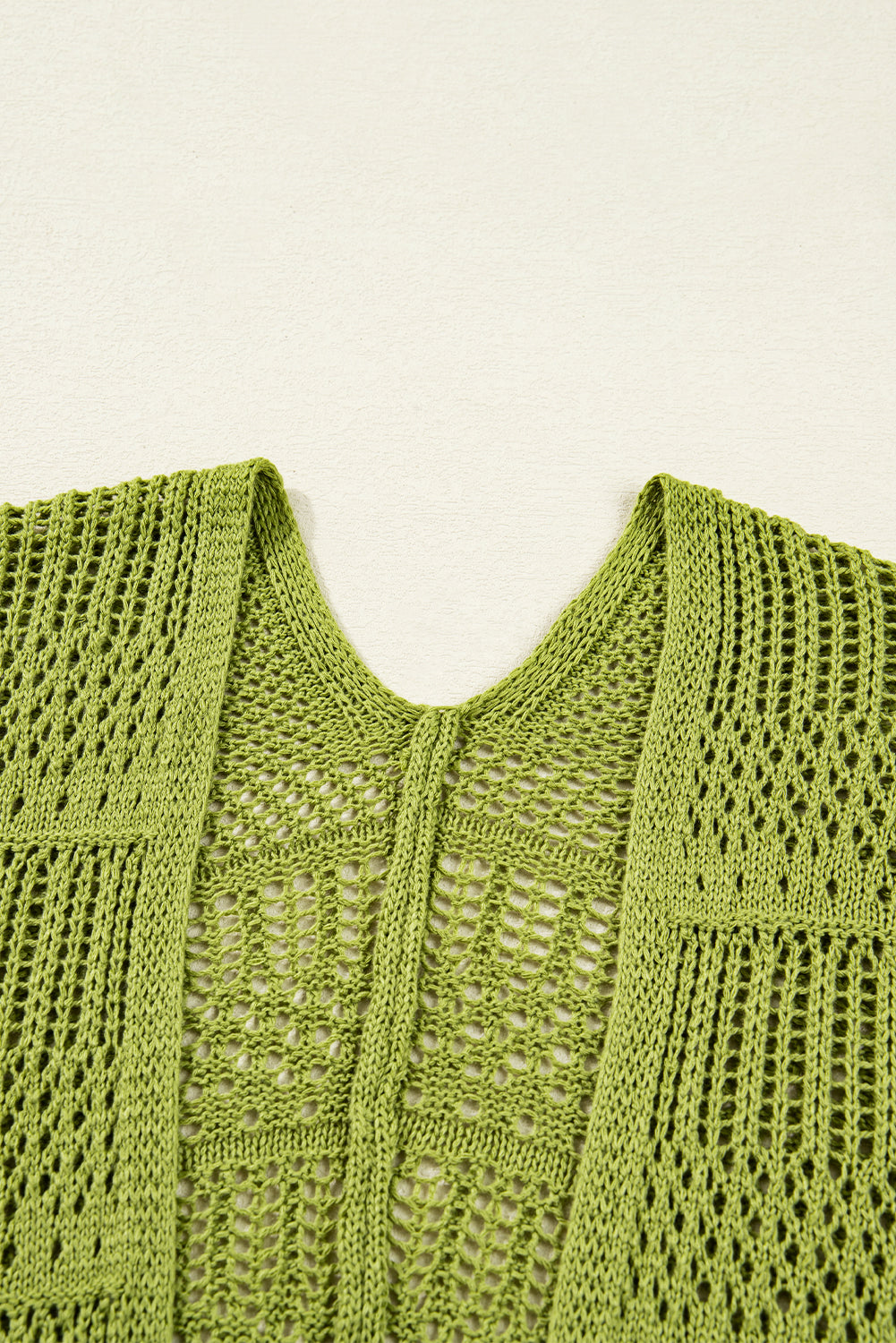 Women’s Fall Cardigan | Oversized Spinach Green Crochet Knit Open Front Sweater