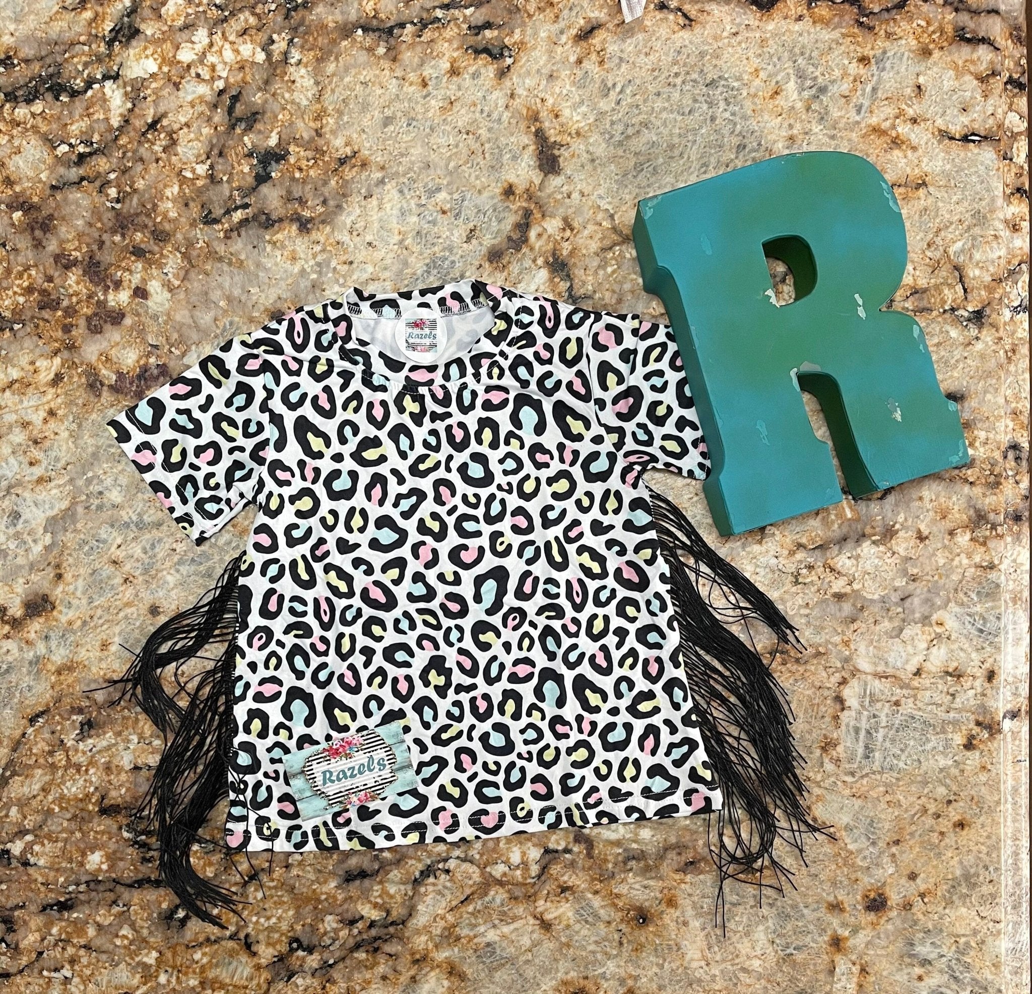 Cheetah Print Fringe Dress | Animal Print BOHO T-Shirt Tunic - Razels