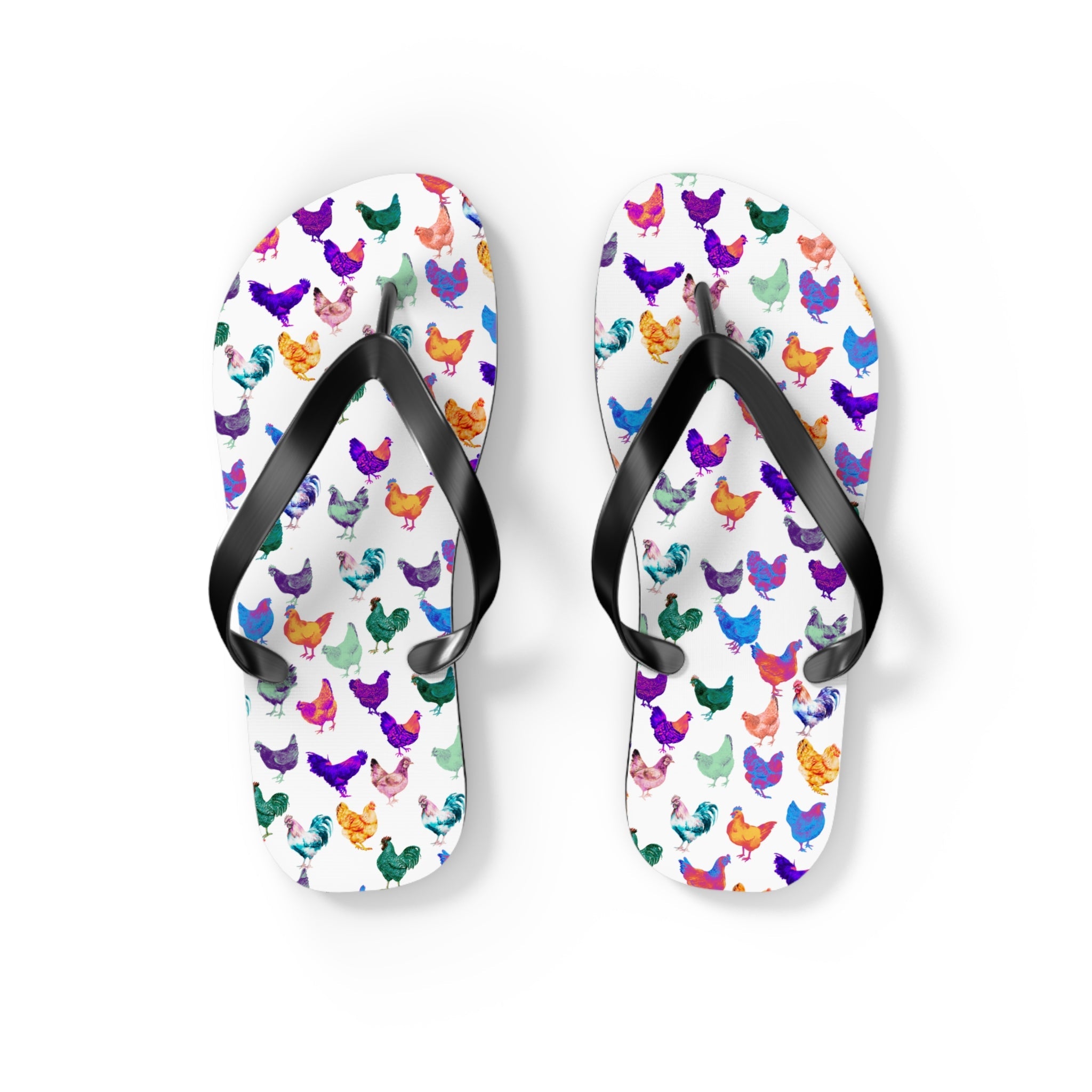 Chicken Flip Flops, Crazy Chicken Lady Flip Flops, Gift for Chicken Lover, Chicken Owner, Chicken Mama - Razels
