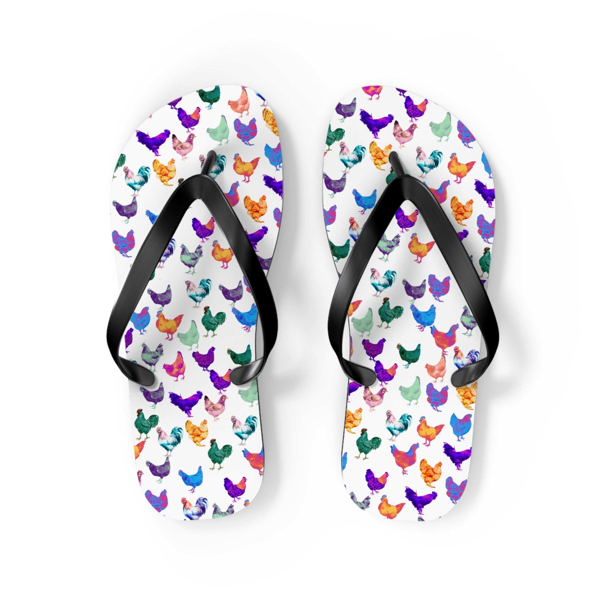 Chicken Flip Flops, Crazy Chicken Lady Flip Flops, Gift for Chicken Lover, Chicken Owner, Chicken Mama - Razels