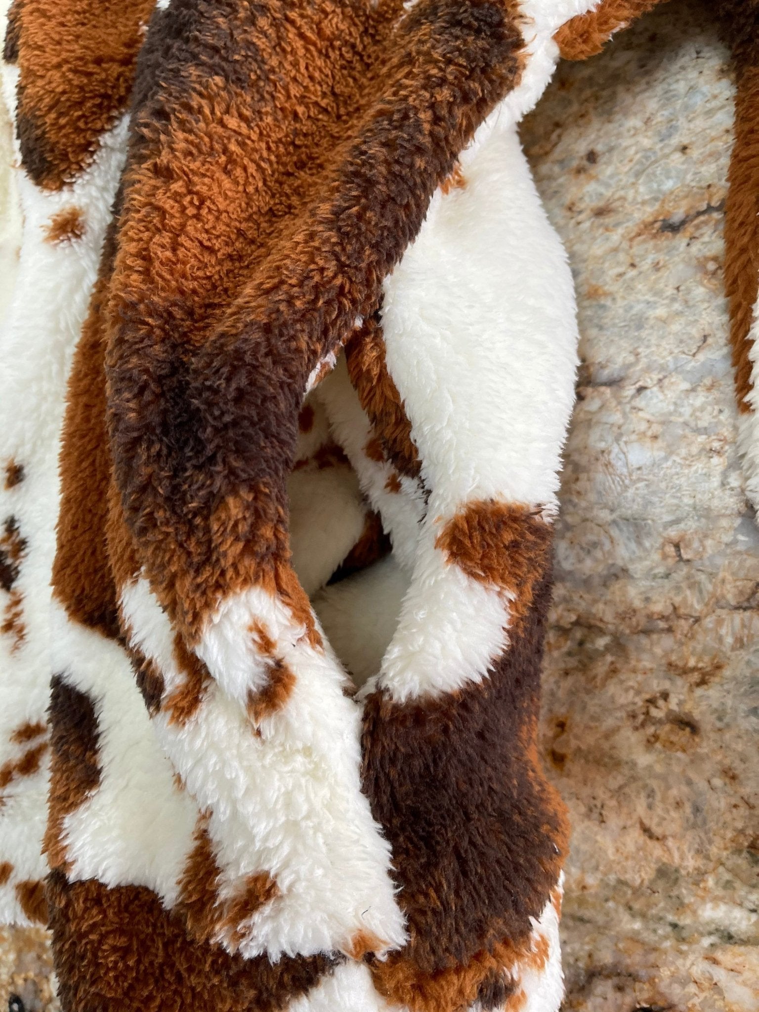 COW print Pullover, Sherpa Cowhide Quarter Zip Pullover - Razels