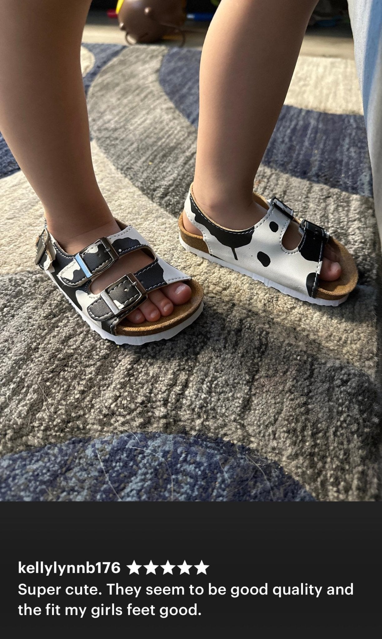 COW PRINT Sandals, kids WESTERN Cow Cork Sandals - Razels