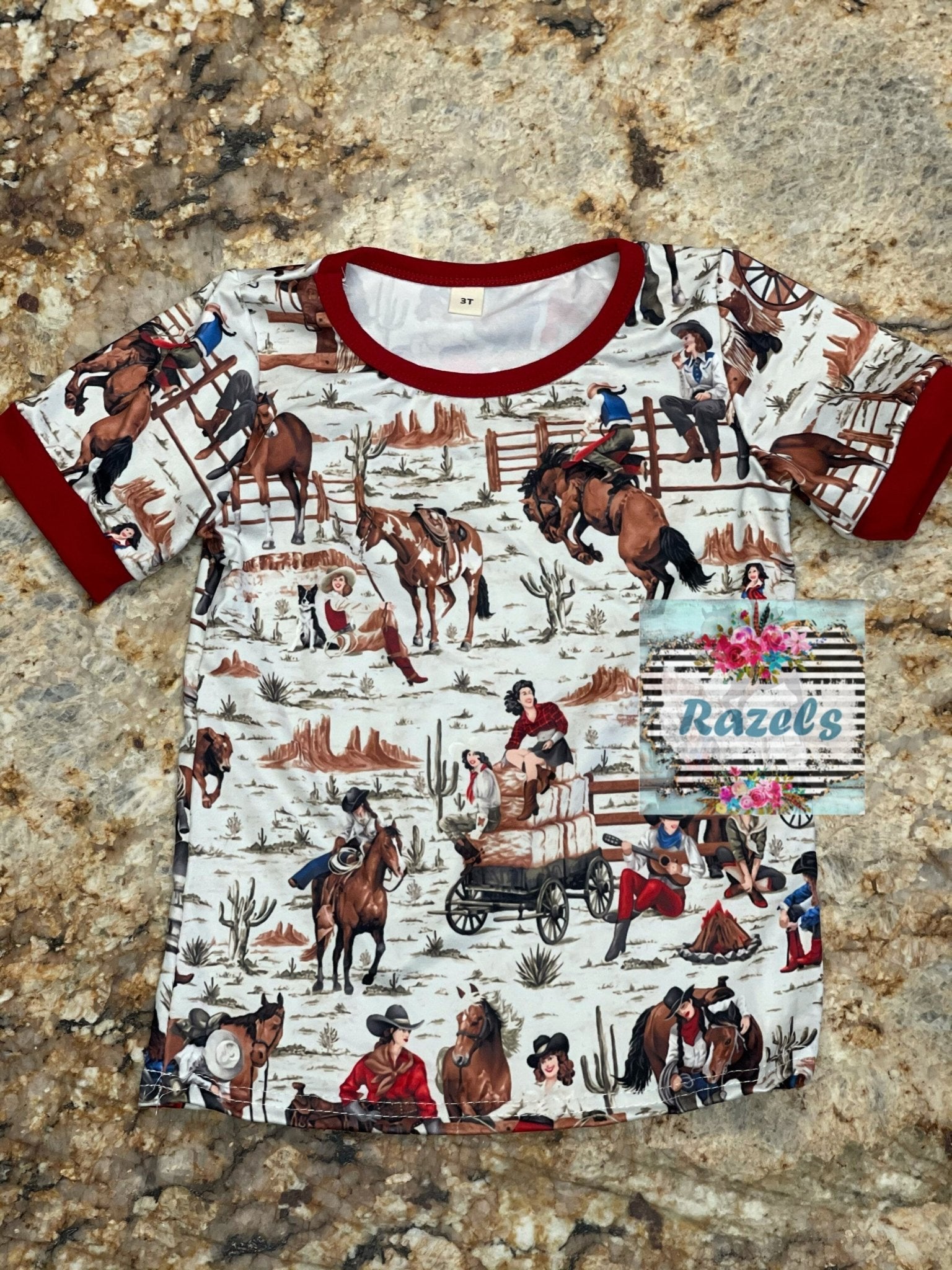 COWGIRL Pajamas / CLASSIC Cowgirl Outfit / Retro Western Print / Matching Mom And Me - Razels