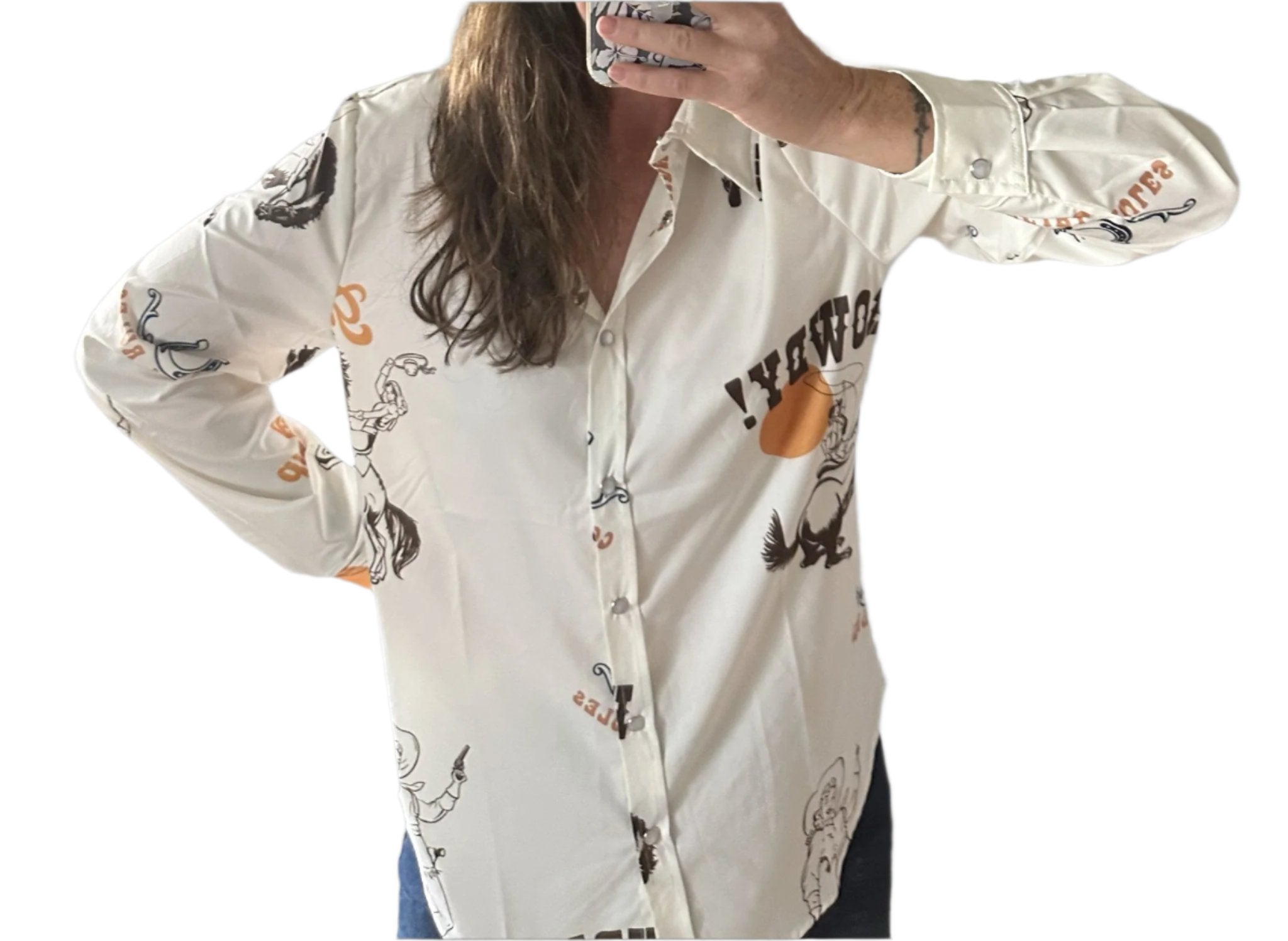 COWGIRL SHIRT, Wild & Free Shirt | Women's Western Long Sleeve Button Up Shirt - Razels