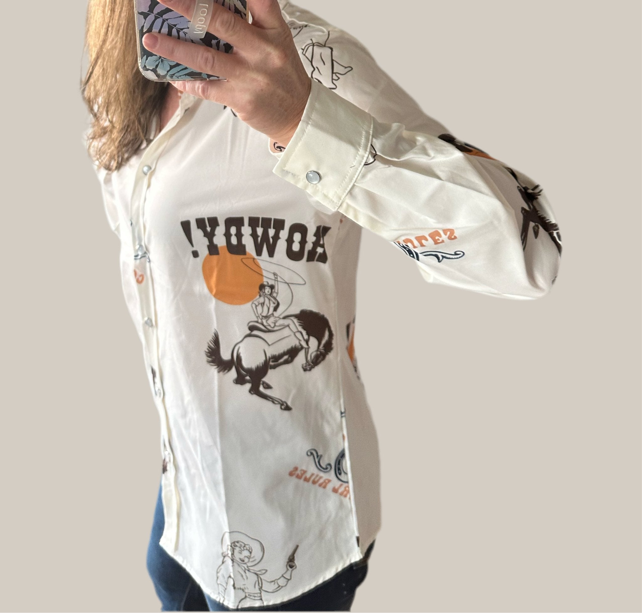 COWGIRL SHIRT, Wild & Free Shirt | Women's Western Long Sleeve Button Up Shirt - Razels