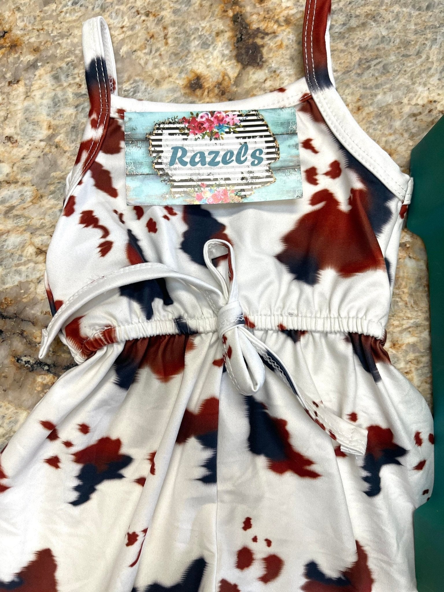 COWPRINT JUMPSUIT, COWBABE Cowgirl Romper, Western Rodeo Outfits - Razels