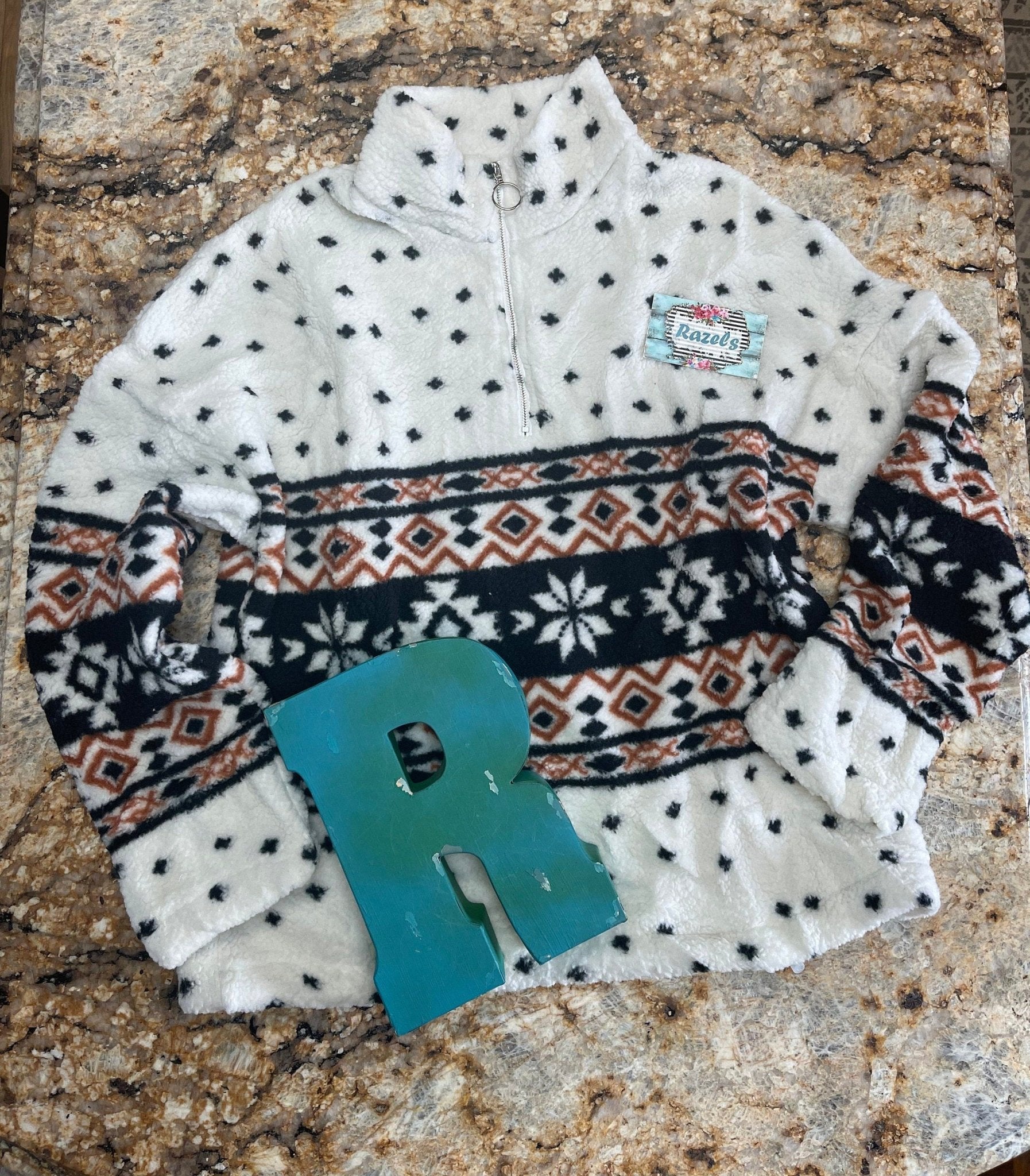 Cream Snowflake Pullover, Norwegian Star Sweatshirt - Razels