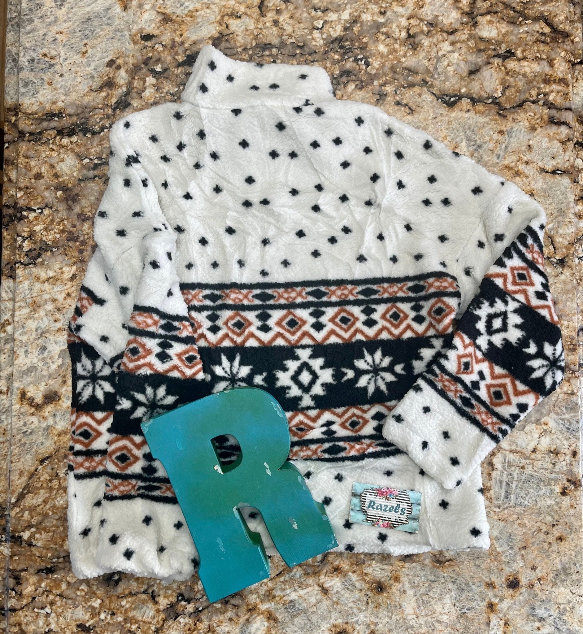 Cream Snowflake Pullover, Norwegian Star Sweatshirt - Razels