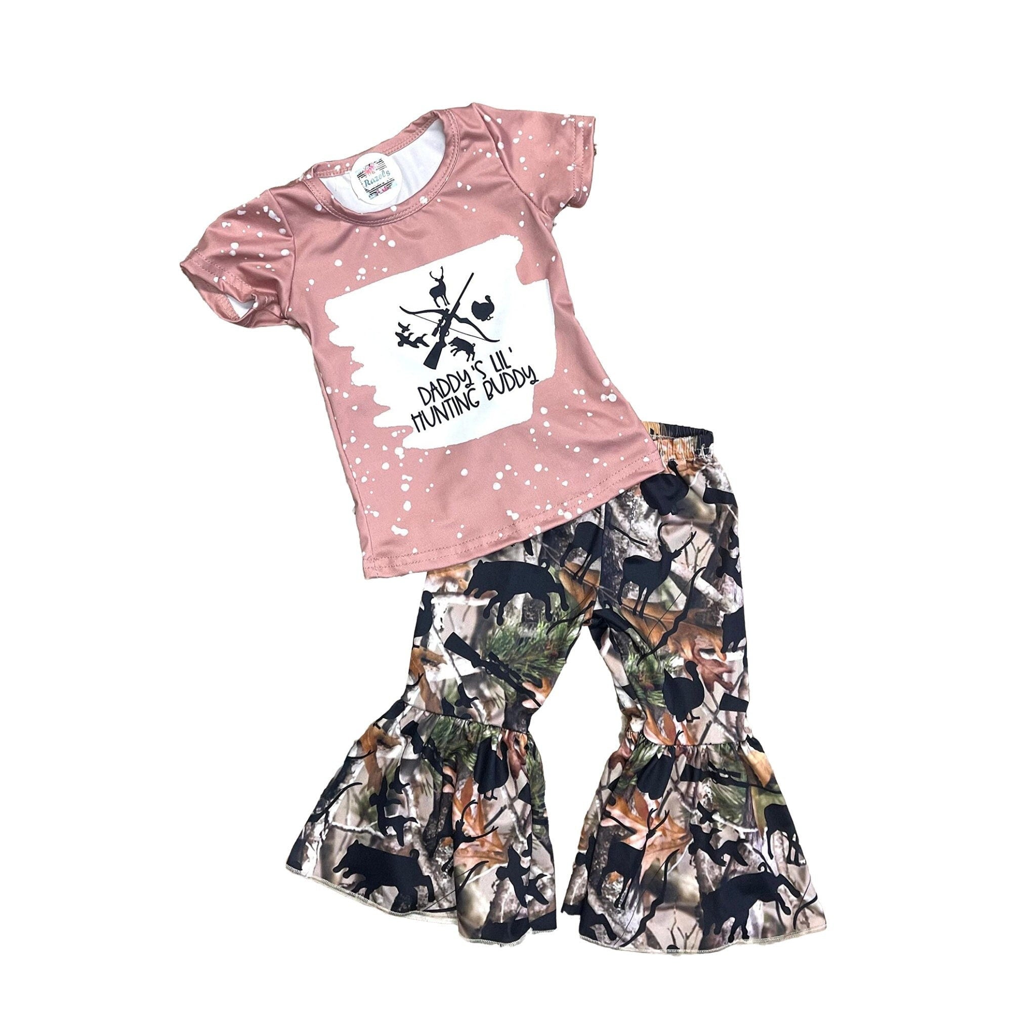 Daddy's Hunting Buddy Girl, Girls Camo Outfit - Razels