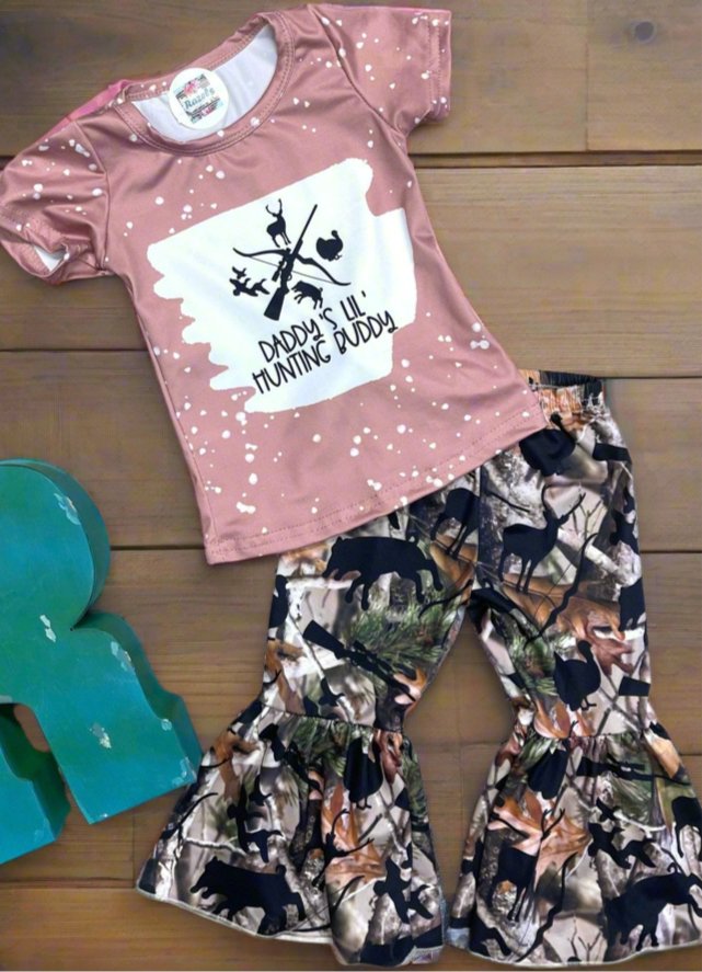 Daddy’s Little Hunting Buddy, Girls Camo Hunting Bell Bottoms - Razels