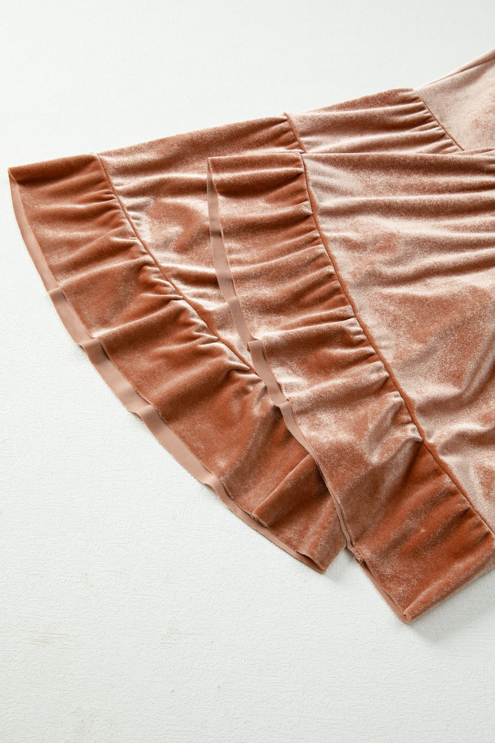 Women’s Brown Mineral Wash Bell Bottom Pants | High Waist Lace-Up Tiered Flare Pants
