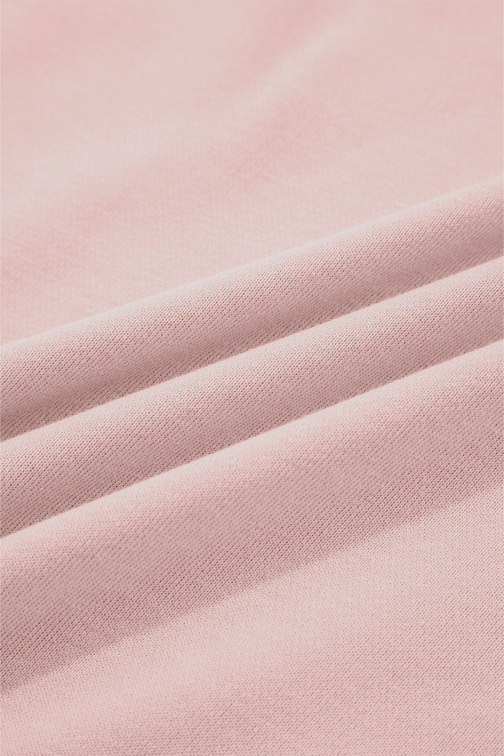 Light Pink Puff Sleeve Crop Top & Pants Set – 2 Piece Women’s Outfit, Drop Shoulder Pullover with Wide Leg Drawstring Pants