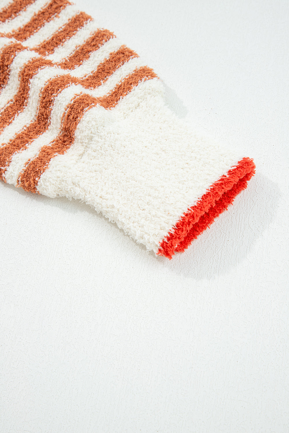 Orange Stripe Cowl Neck Sweater – Cozy Drop Shoulder Knit Pullover, Fall & Winter Women’s Striped Sweater Top