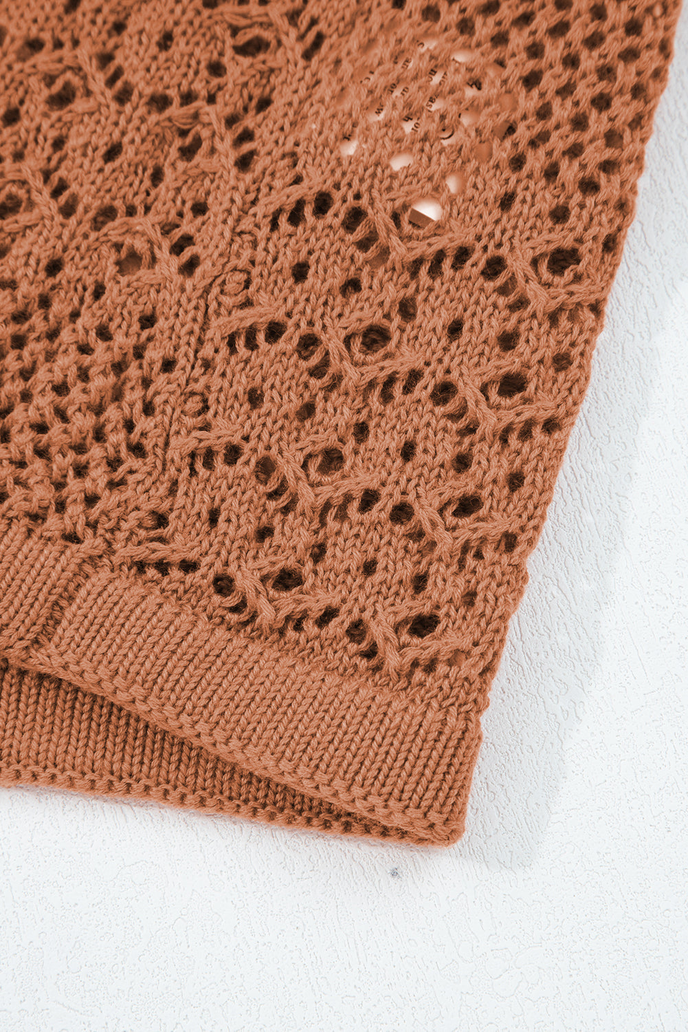 Womens Knit Cardigan – Redwood Burl Mix Pattern, Hollowed Open Front Fall Sweater