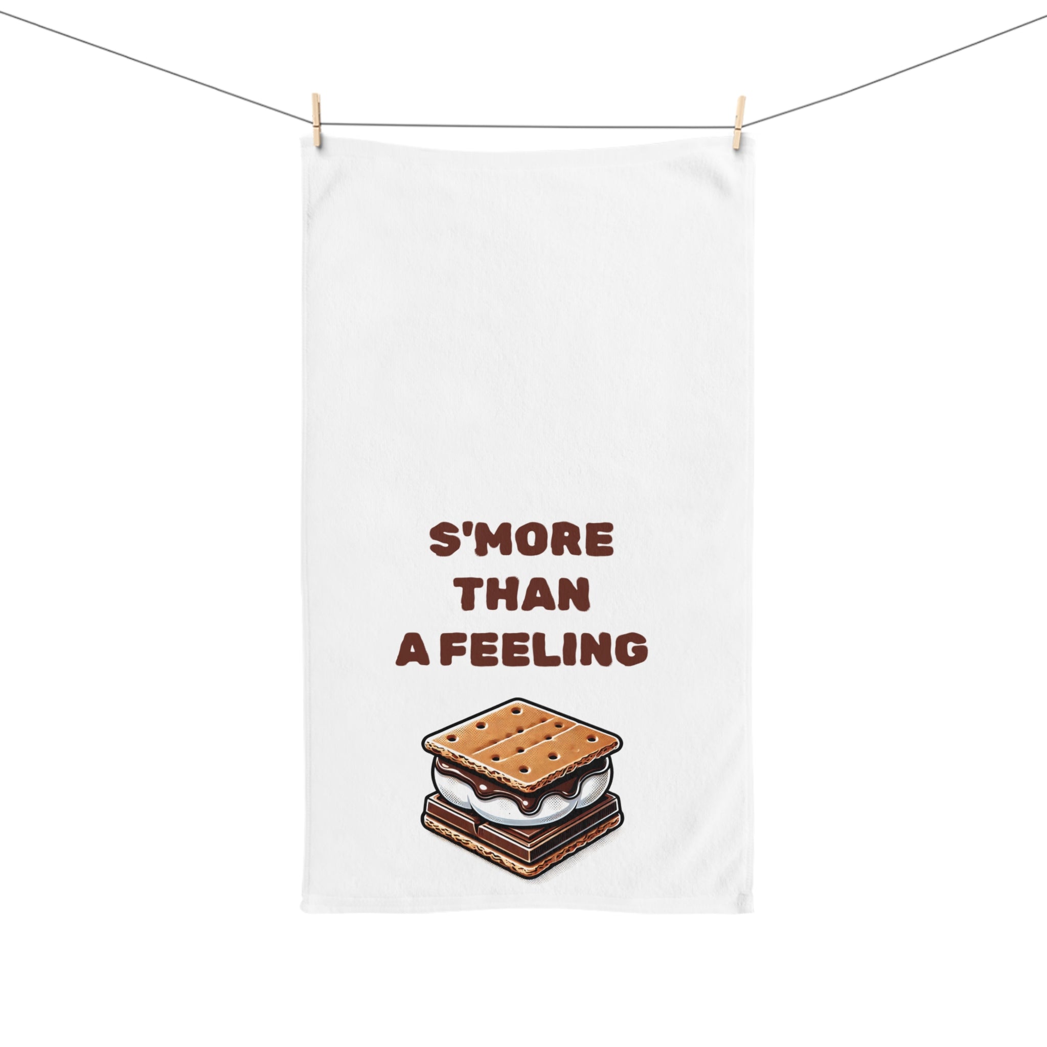 Funny S'mores Hand Towel – "S'more Than a Feeling" Camp Kitchen Decor, Gift for Campers & Bakers - Razels