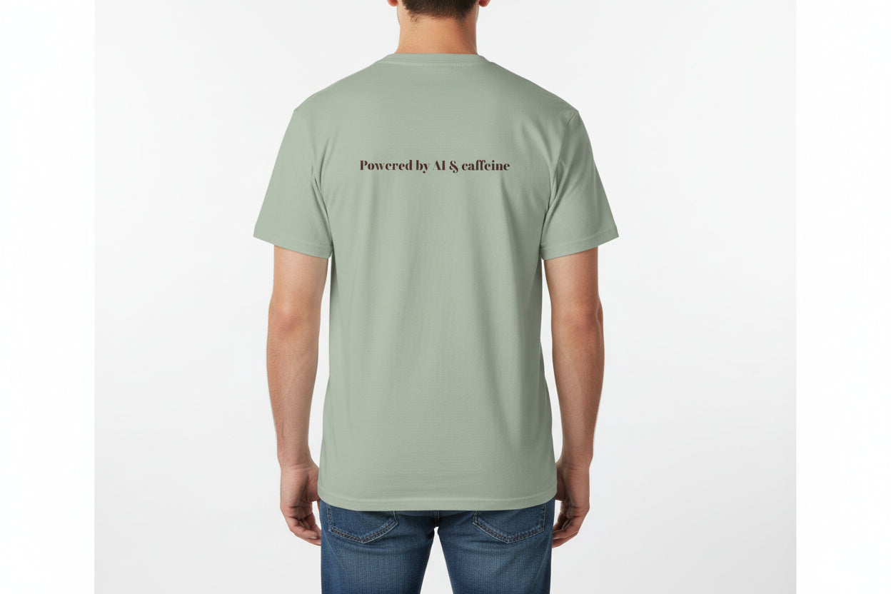 funny ai shirt powered by AI and caffeine
