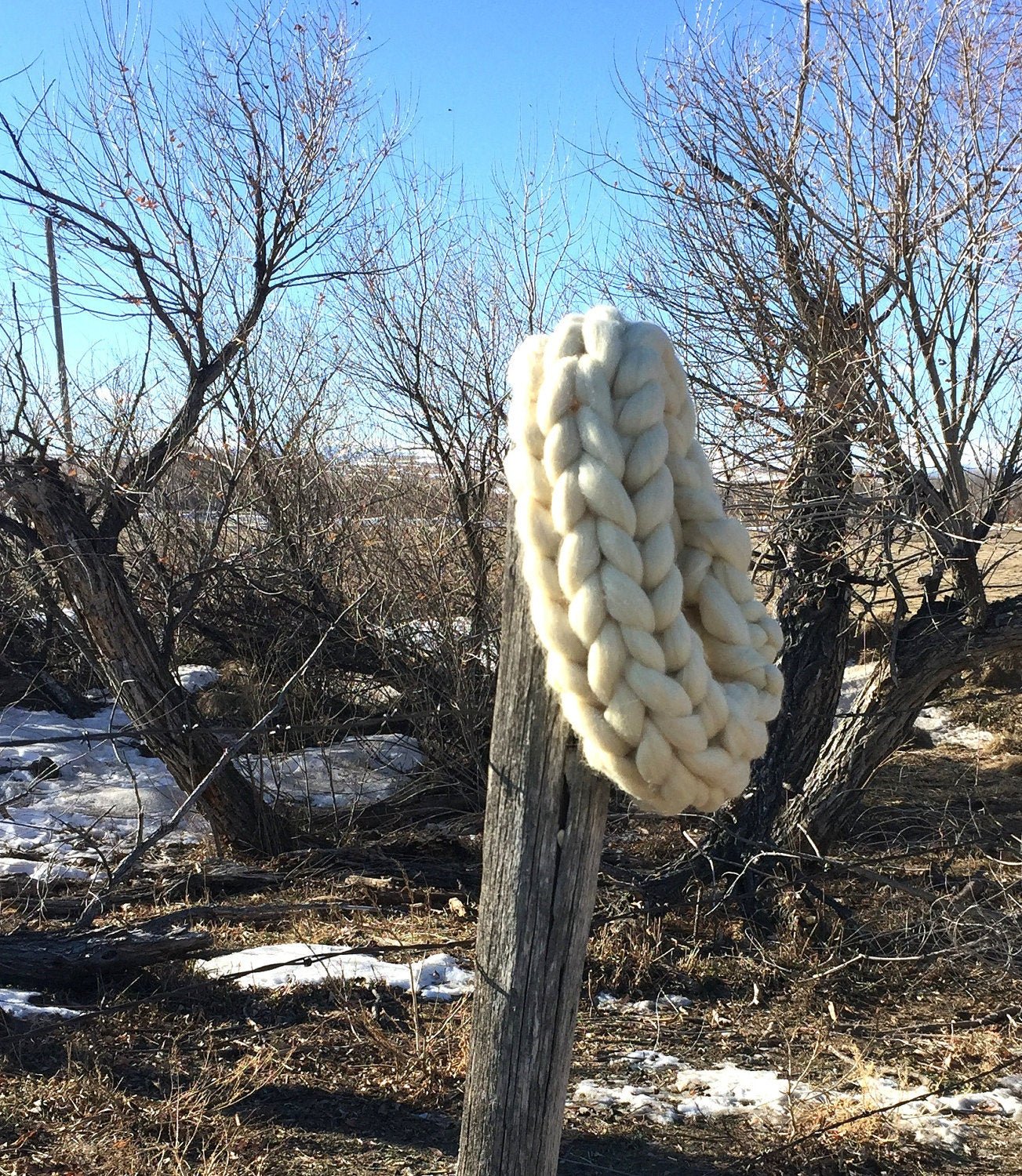 GIANT KNIT COWL Extreme Natural Wool Cowl Made in Montana - Razels