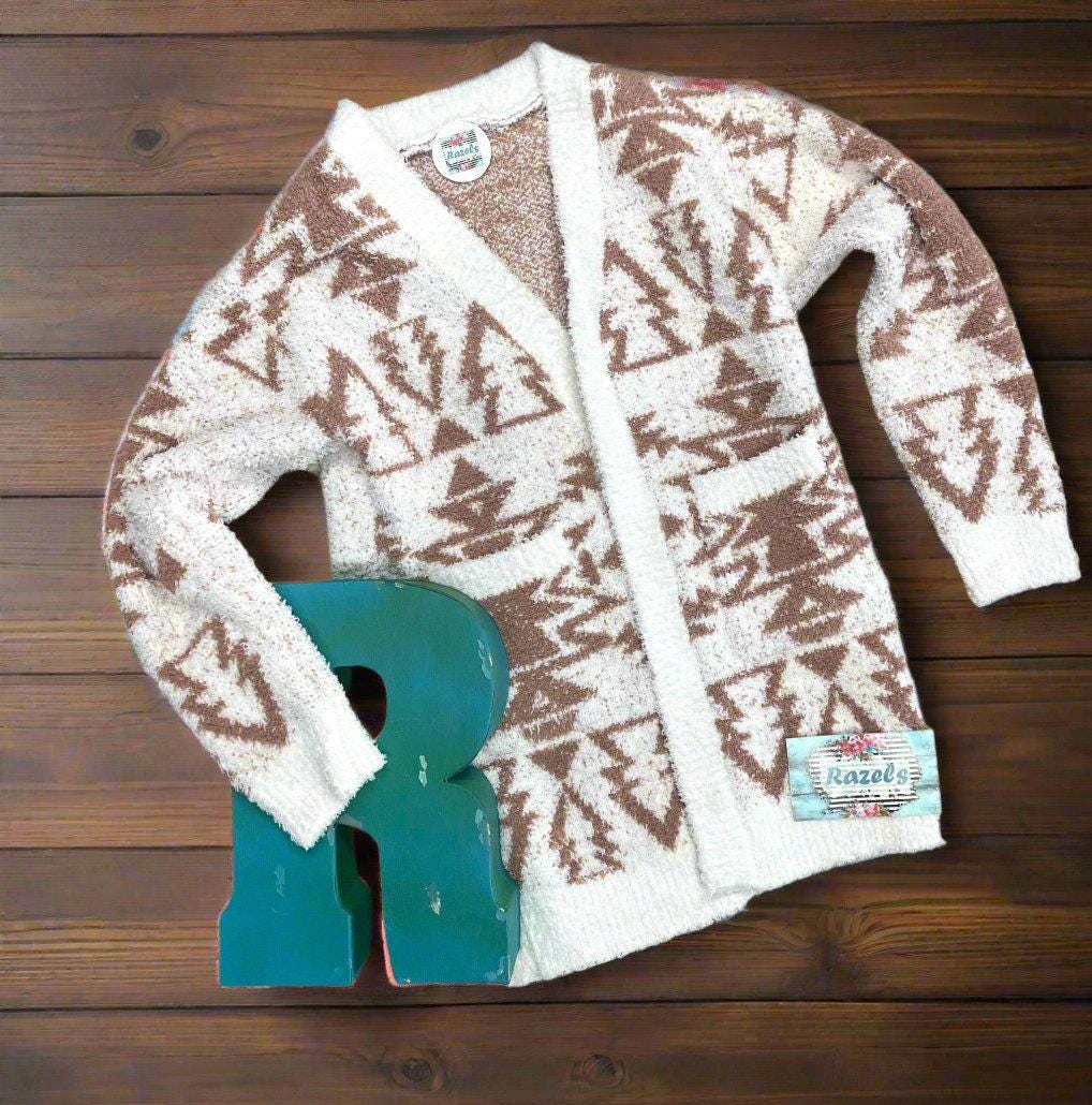 Girls Fall Sweater Cowgirl Sweater Southwestern Sweaters Girls Western Sweater Cozy Cardigan - Razels