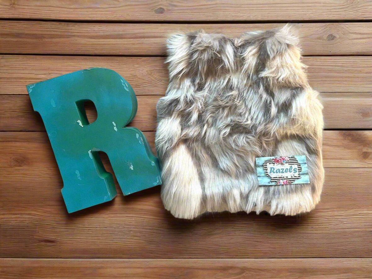 Girls Fur Vest BOHO Faux Fur Vest Animal Faux Fur Vest - Razels