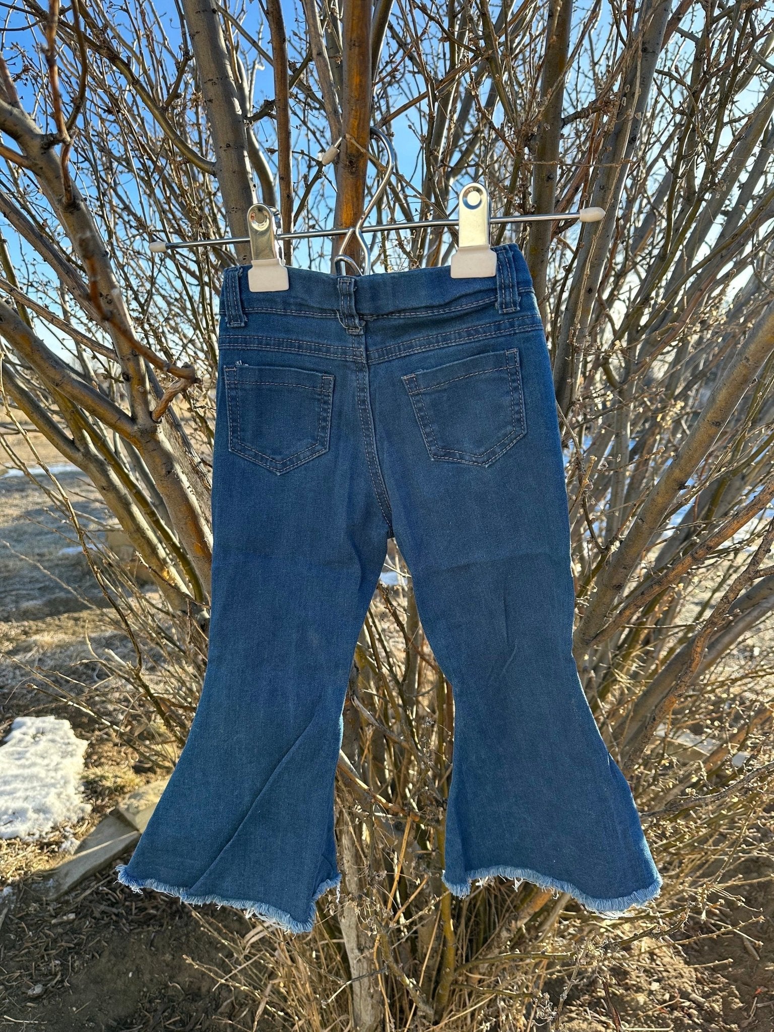 Girls Western Flare Jeans, Southwestern Geometric Bell Bottoms - Razels