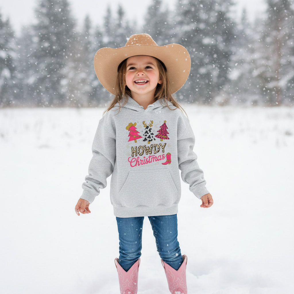 Gray hoodie with Christmas-themed design and text on a white background