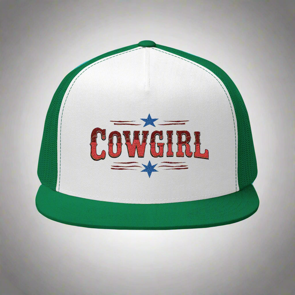 green mesh cowgirl trucker cap