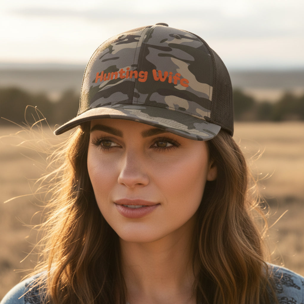 Hunting Hat for Wife, Embroidered Camouflage Trucker Hat -Razels