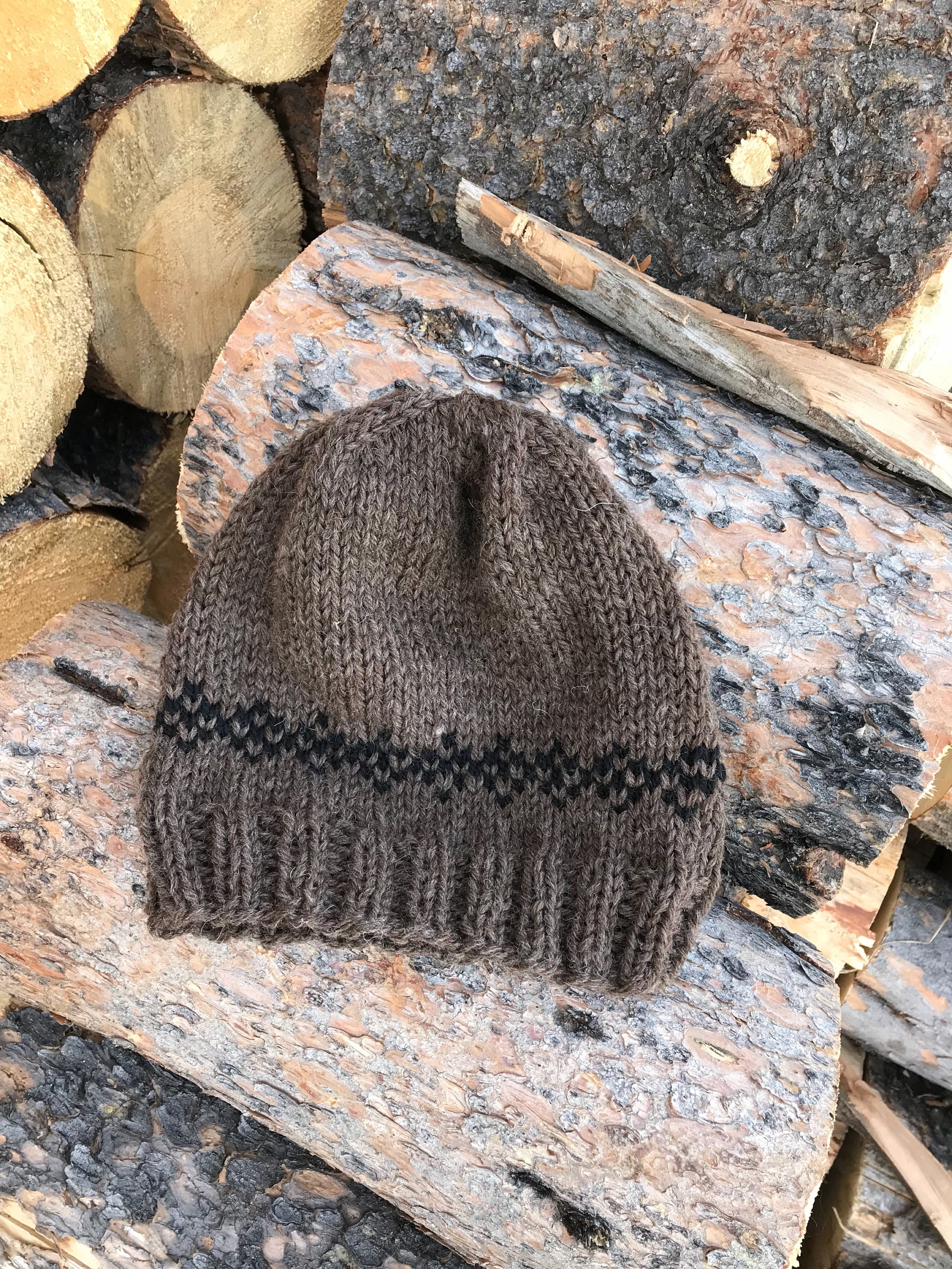 Pure WOOL WINTER Hat Beanie Handknit Warm Water Repellant all Natural Wool Hat