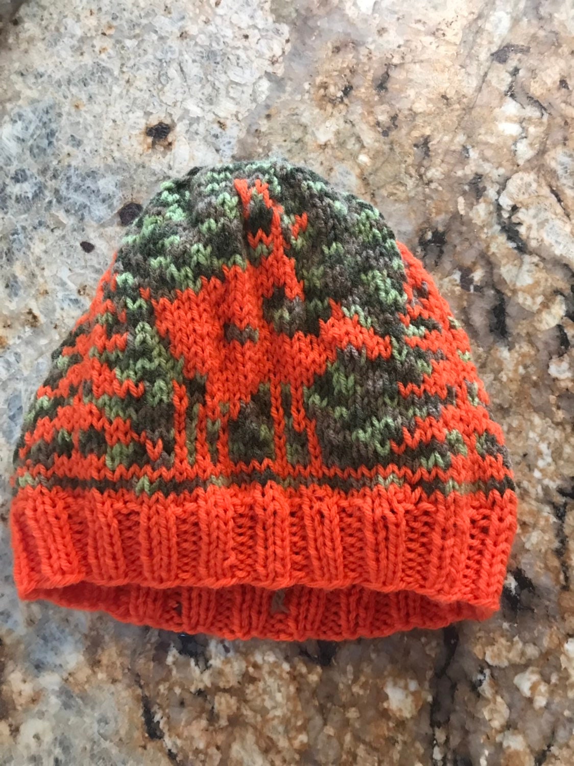 The Perfect Valentine’s Day Gift for the Hunter or Outdoorsman 
The &quot;Fornicators&quot; Hat! Hand-knit in classic camo and vibrant hunter orange, this unique hat is perfect for fall, hunting season, and beyond. SHIPS FREE