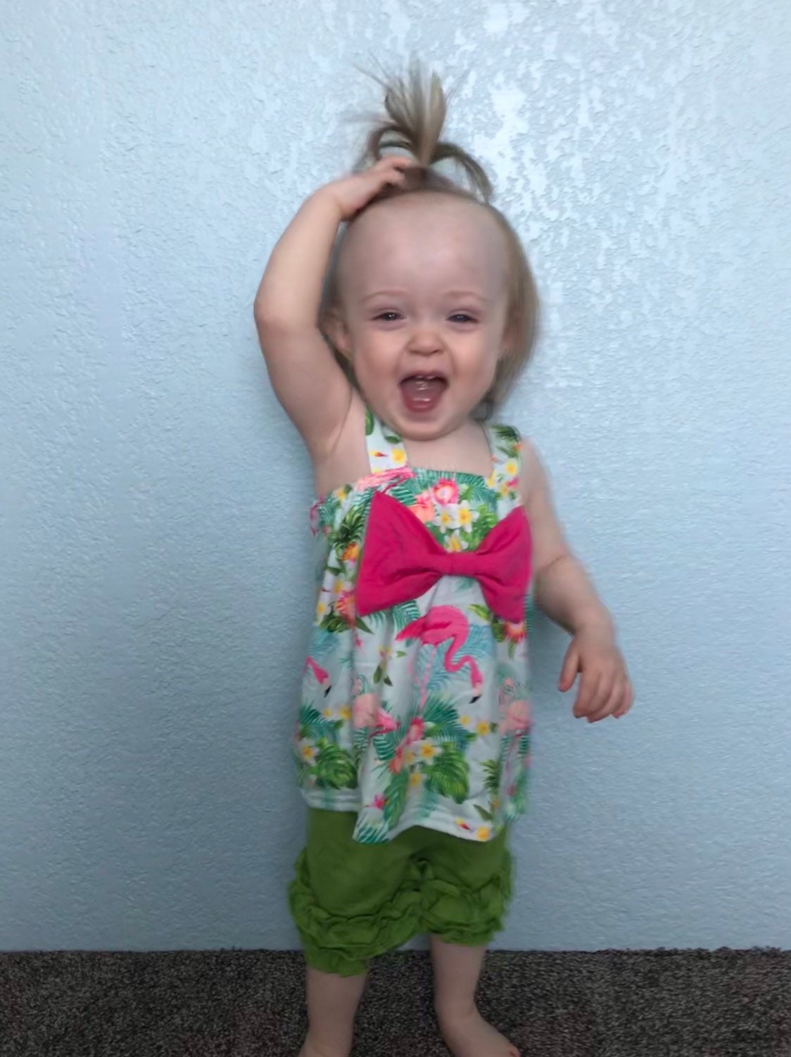 Toddler Flamingo Shirt & Ruffle Shorts Set | Girls’ Flamingo Boutique Outfit 🌸🦩

Bring on summer vibes with this adorable Flamingo Tank Top & Green Ruffle Shorts Set! Featuring a bright pink flamingo with a big bow and matching ruffled shorts, this set is perfect for your little fashionista.

✔ Fun & Stylish: The perfect toddler boutique outfit for summer adventures, vacations, or everyday cuteness!
✔ Soft & Stretchy: 
✔ Limited Stock – Only $15!
