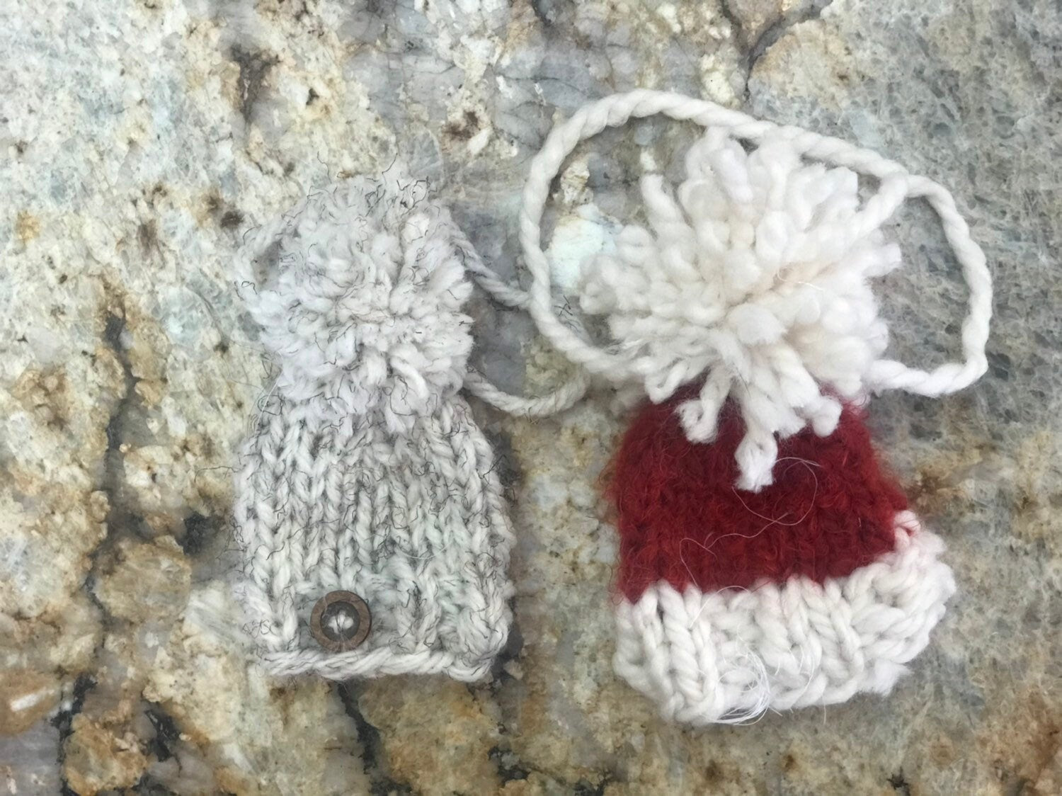 KNIT HAT Ornament Lot, Grab Bag Christmas Ornament Variety Lot