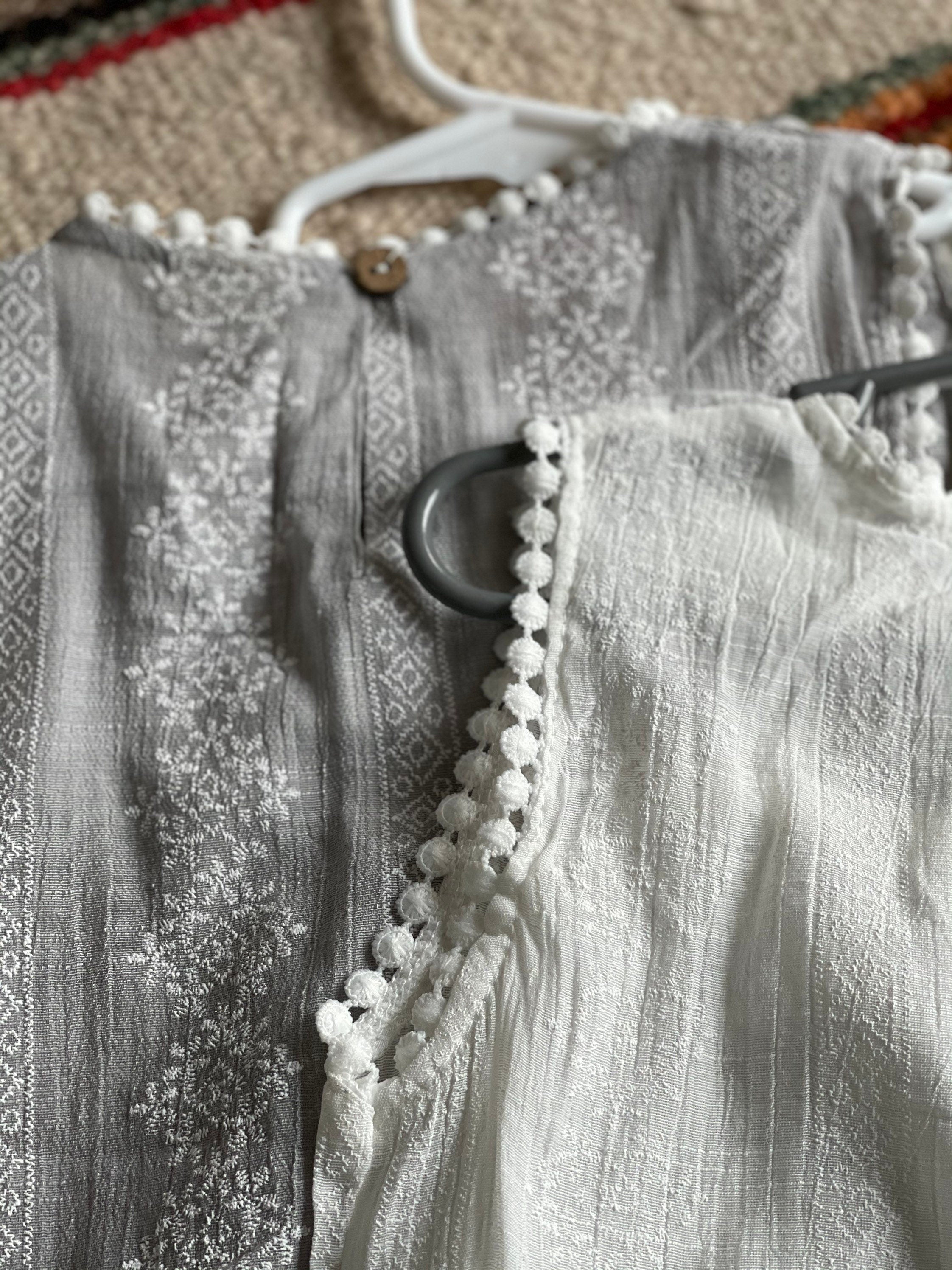 Embroidered Tank Top for Girls, Light Cotton Boho Summer Layering Shirt