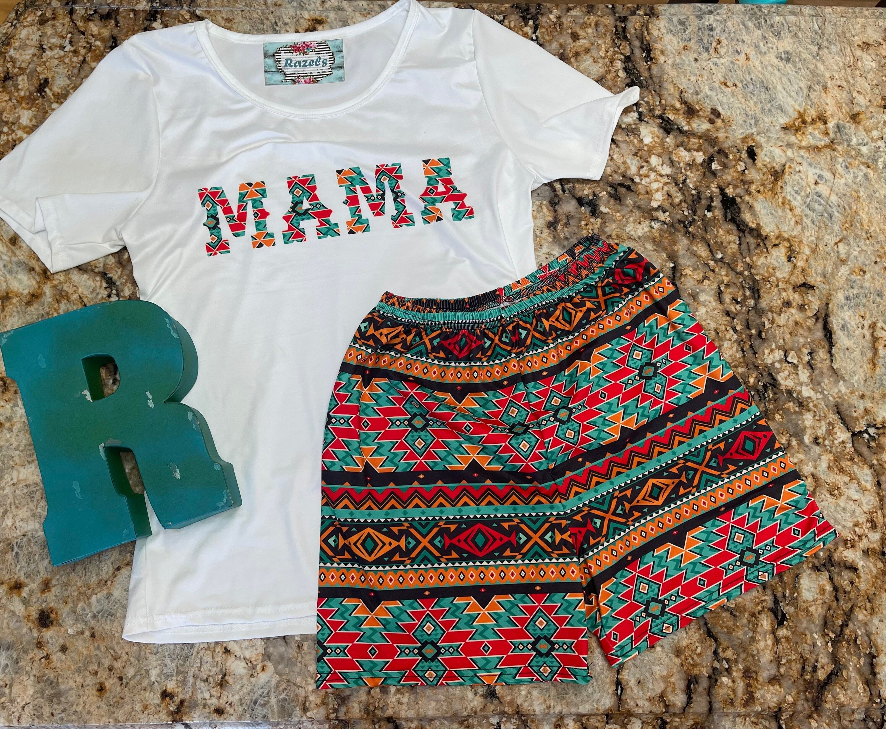 MAMA Tried Pajama Set - Christmas Gift for Mom. Matching short set is an unbeatable deal at only $10 for the set! With a flattering semi-fitted tee and super comfy, high-rise shorts, this lounge set is ideal for lounging around or running errands.