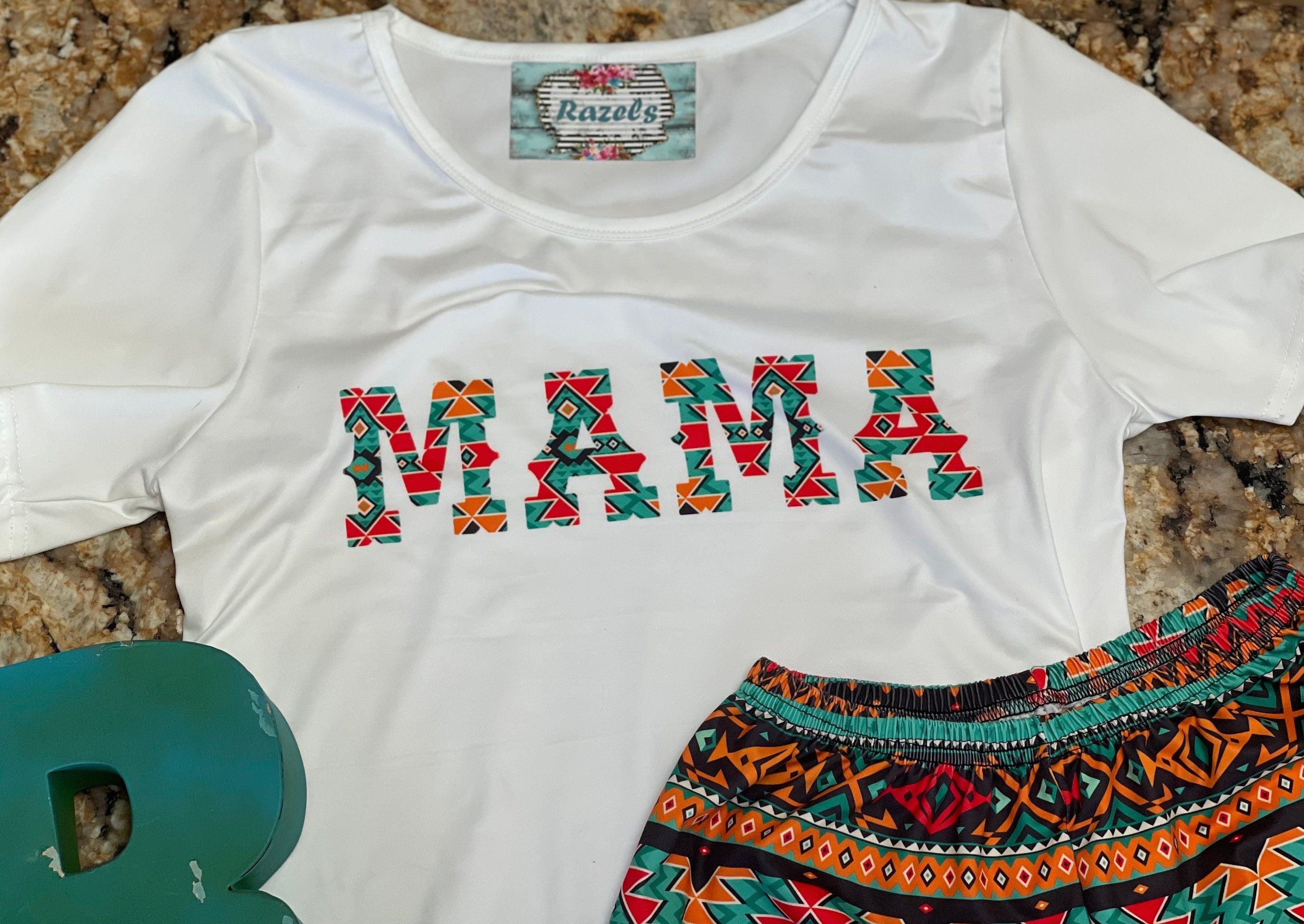 MAMA Tried Pajama Set - Christmas Gift for Mom. Matching short set is an unbeatable deal at only $10 for the set! With a flattering semi-fitted tee and super comfy, high-rise shorts, this lounge set is ideal for lounging around or running errands.