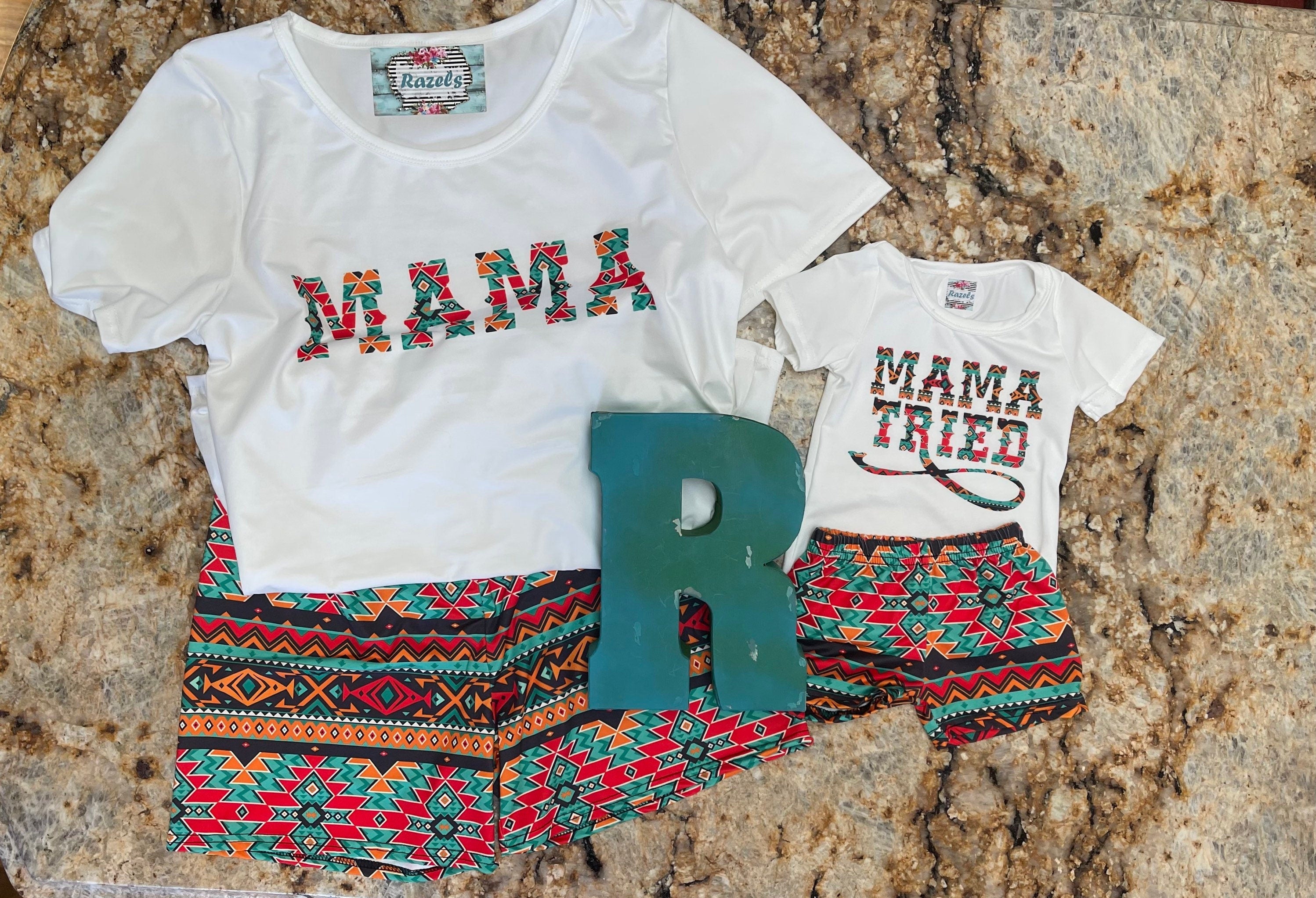 MAMA Tried Pajama Set - Christmas Gift for Mom. Matching short set is an unbeatable deal at only $10 for the set! With a flattering semi-fitted tee and super comfy, high-rise shorts, this lounge set is ideal for lounging around or running errands.