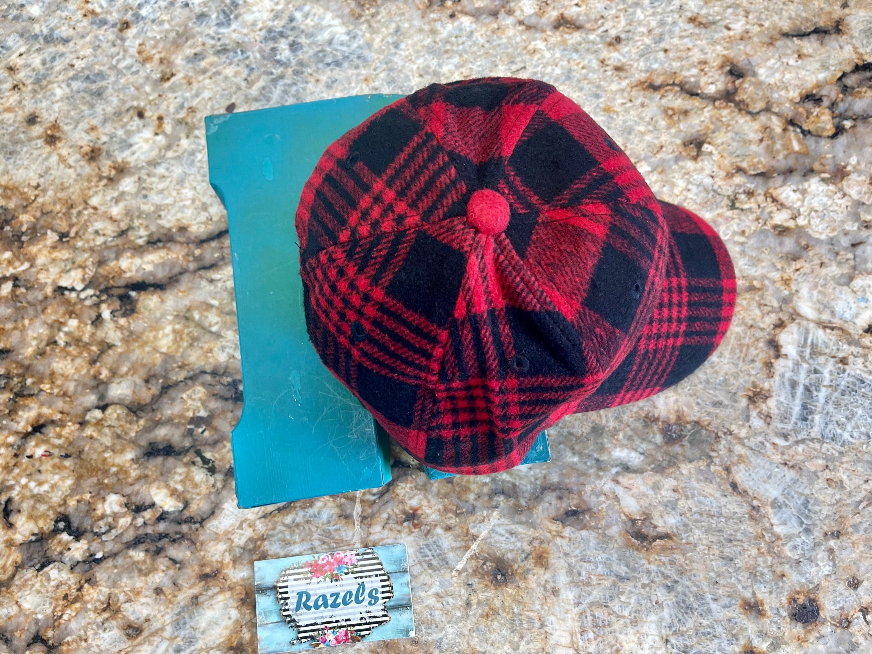 Red and Black Hat Trucker Hat | Buffalo Plaid Hat, Winter Flannel Cap, Christmas Hat, Elmer Fudd Cap