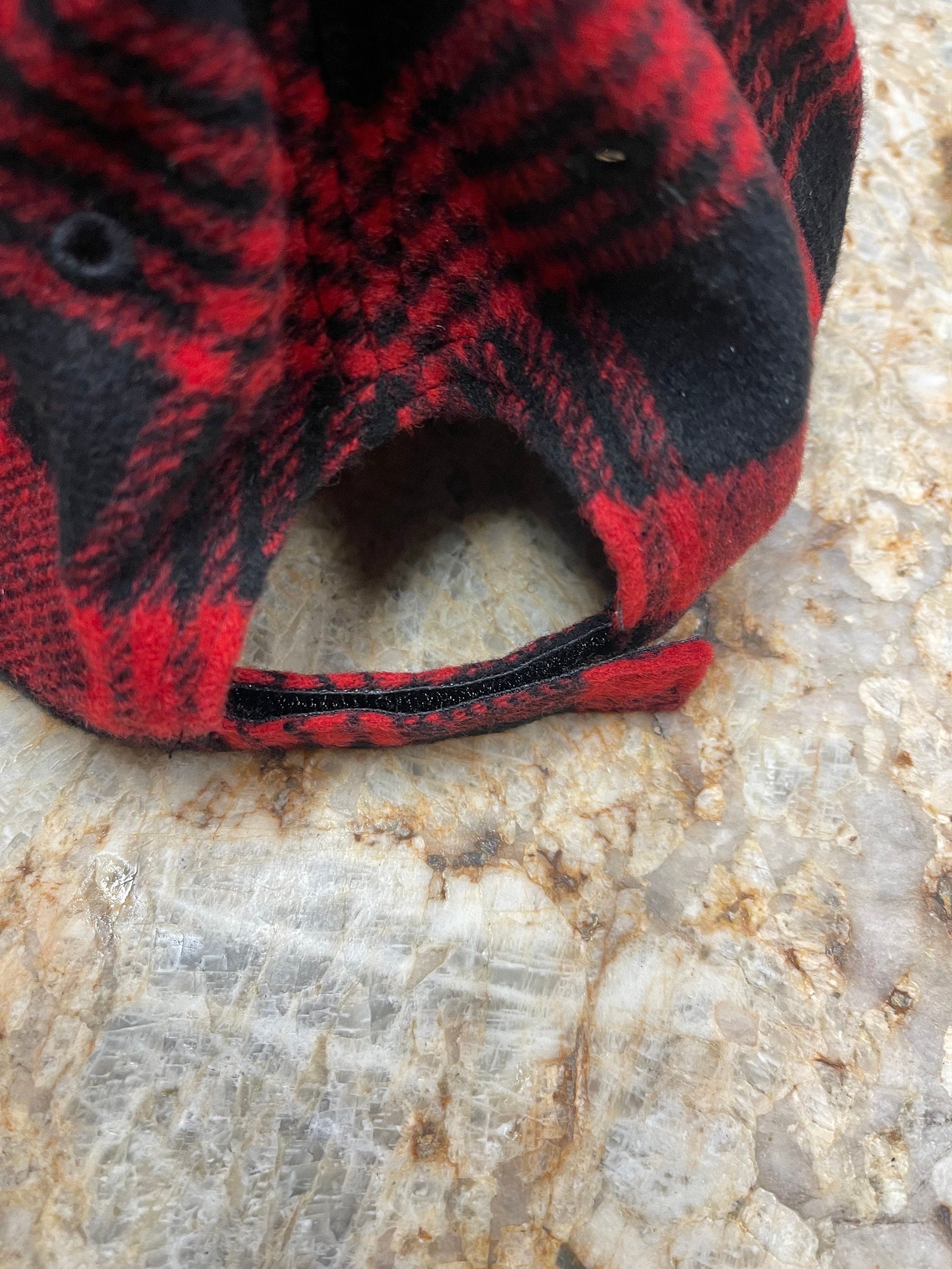 Red & Black Buffalo Plaid Trucker Hat - Cozy Winter Flannel Cap, Christmas Gift