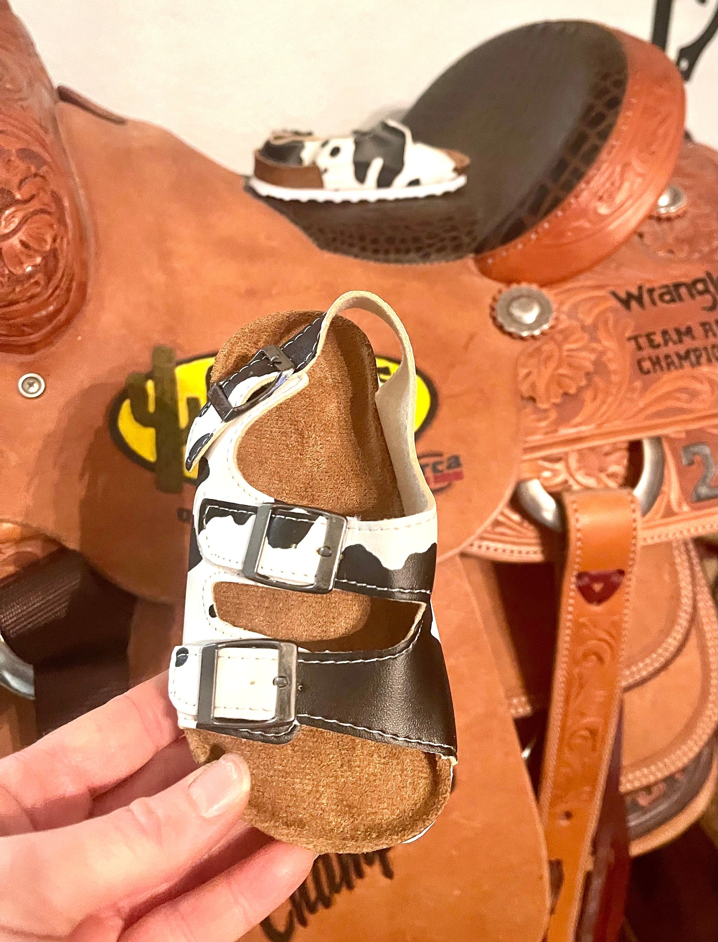 CLEARANCE COW PRINT Sandals, kids Western Cow Cork Sandals Size 12 13 toddler -Razels